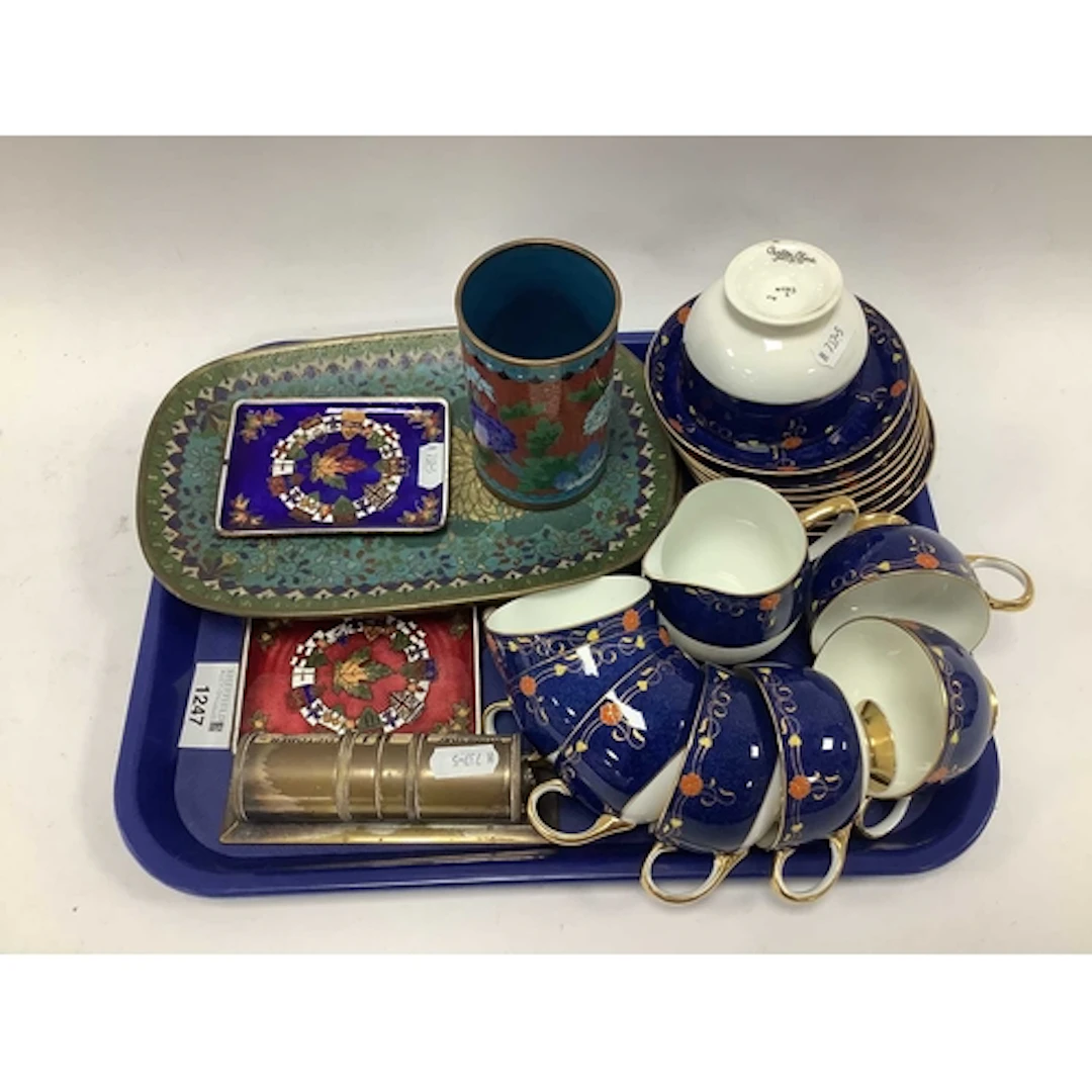 Collectables, including gilt floral cobalt blue Carlton Ware...