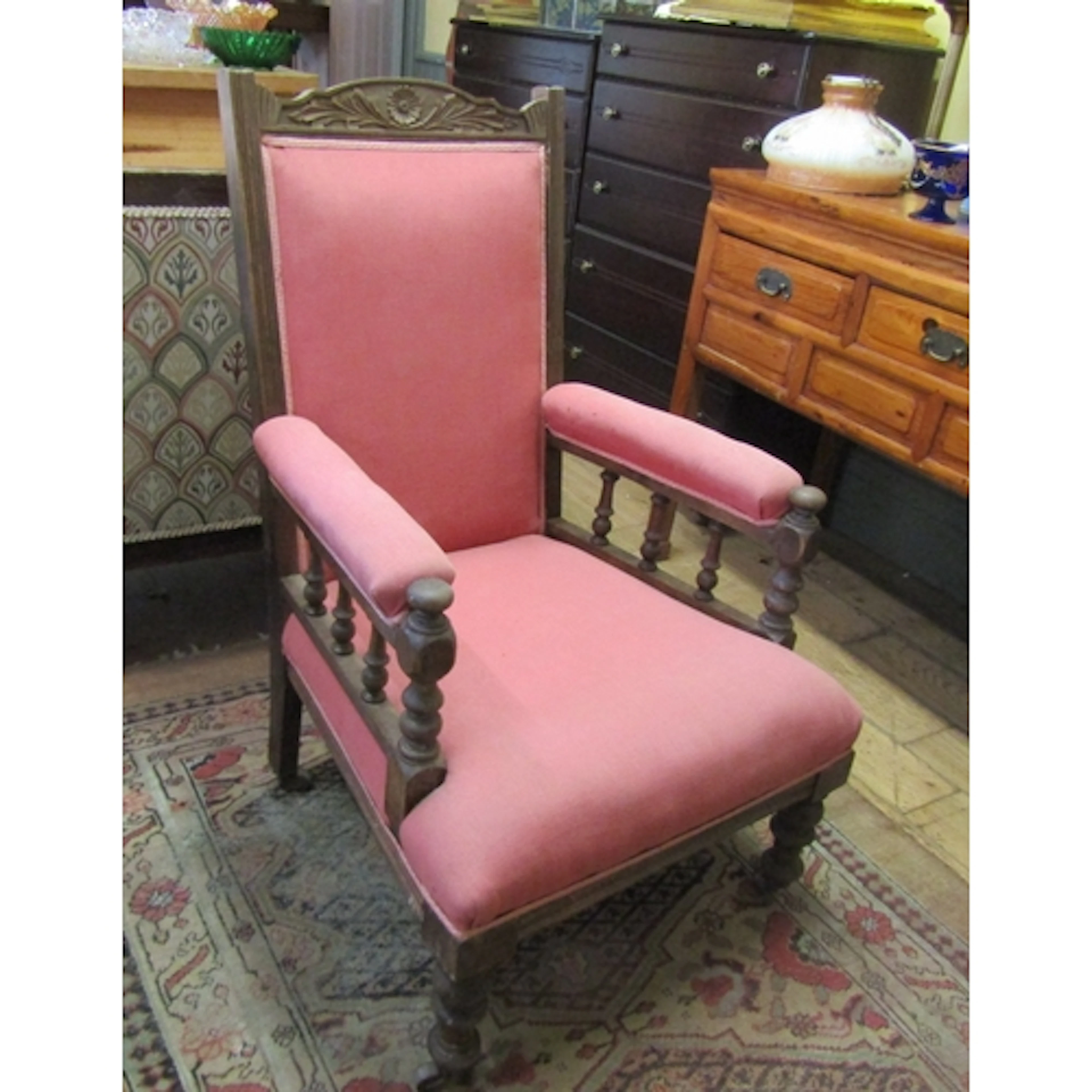 Edwardian Mahogany Gentleman's Armchair Turned Supports Good...