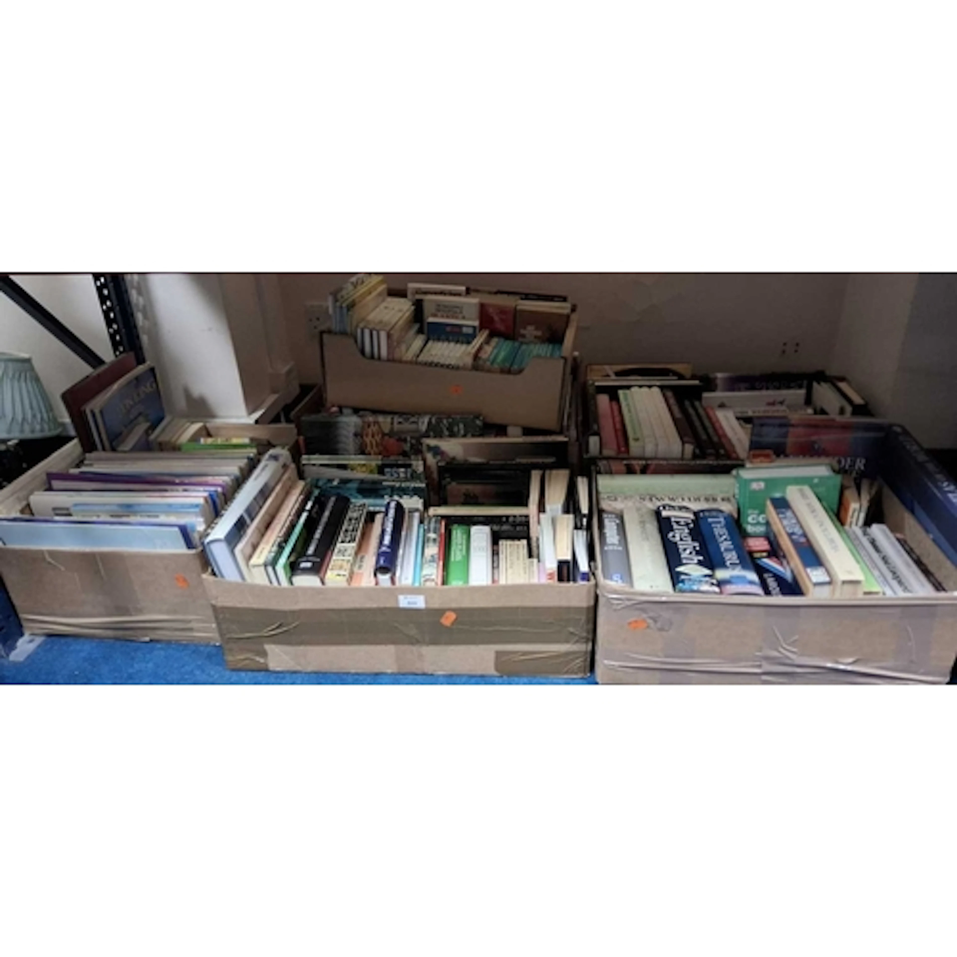 SIX BOXES AND LOOSE BOOKS, approximately one hundred and fif...