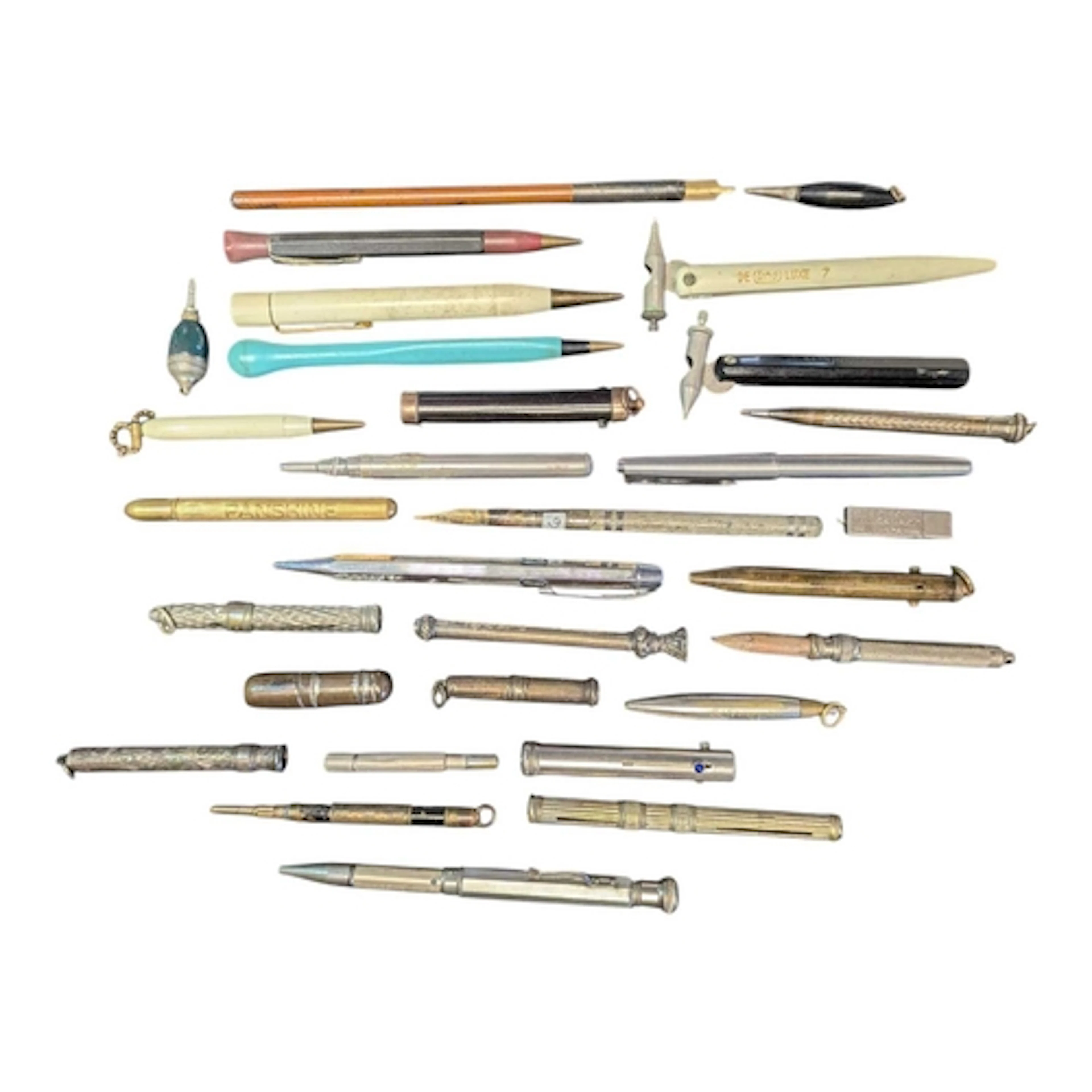 Collection of 20th century vintage propelling pencils, pens,...