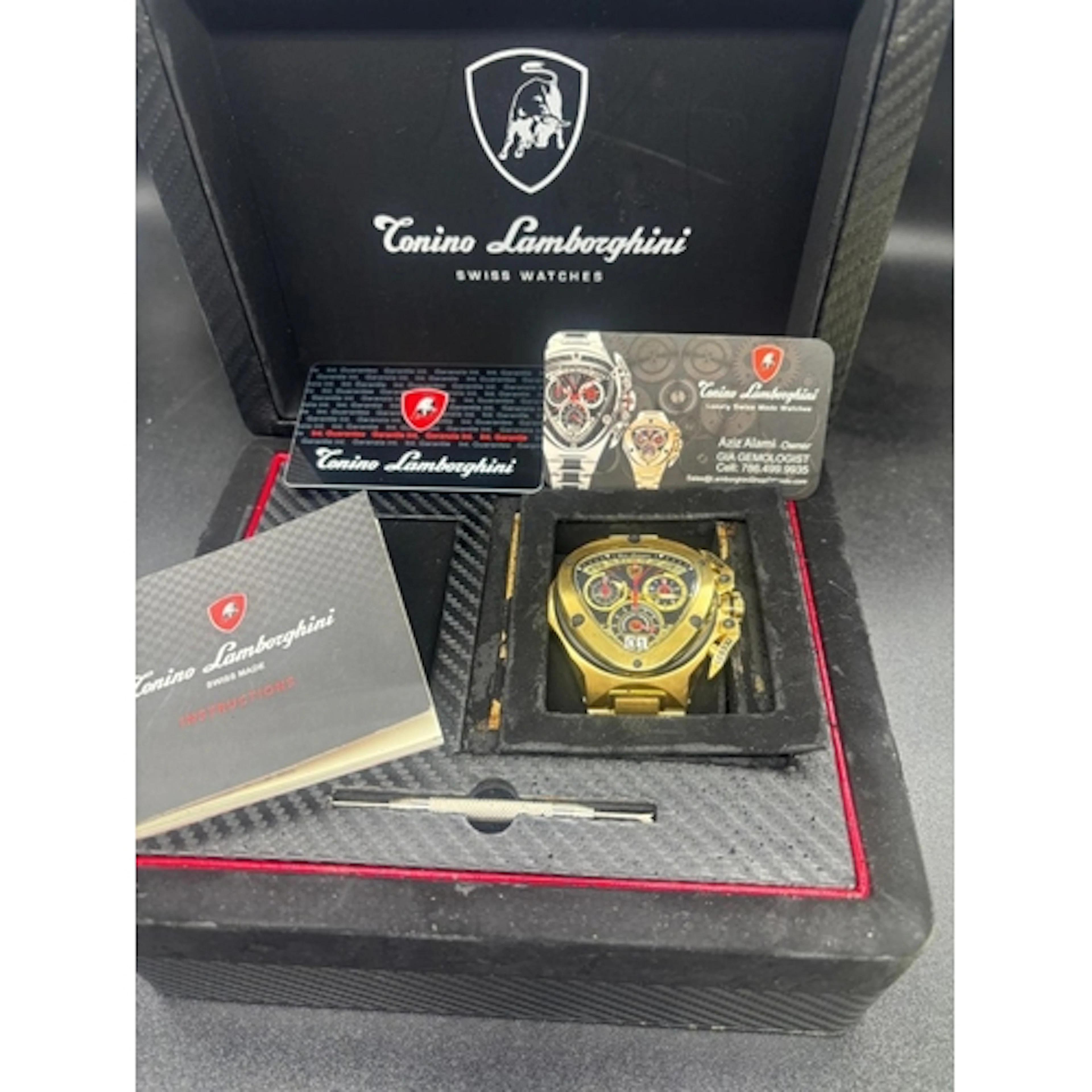 A Tonino Lamborghini Spyder watch gift set pack with all ins...