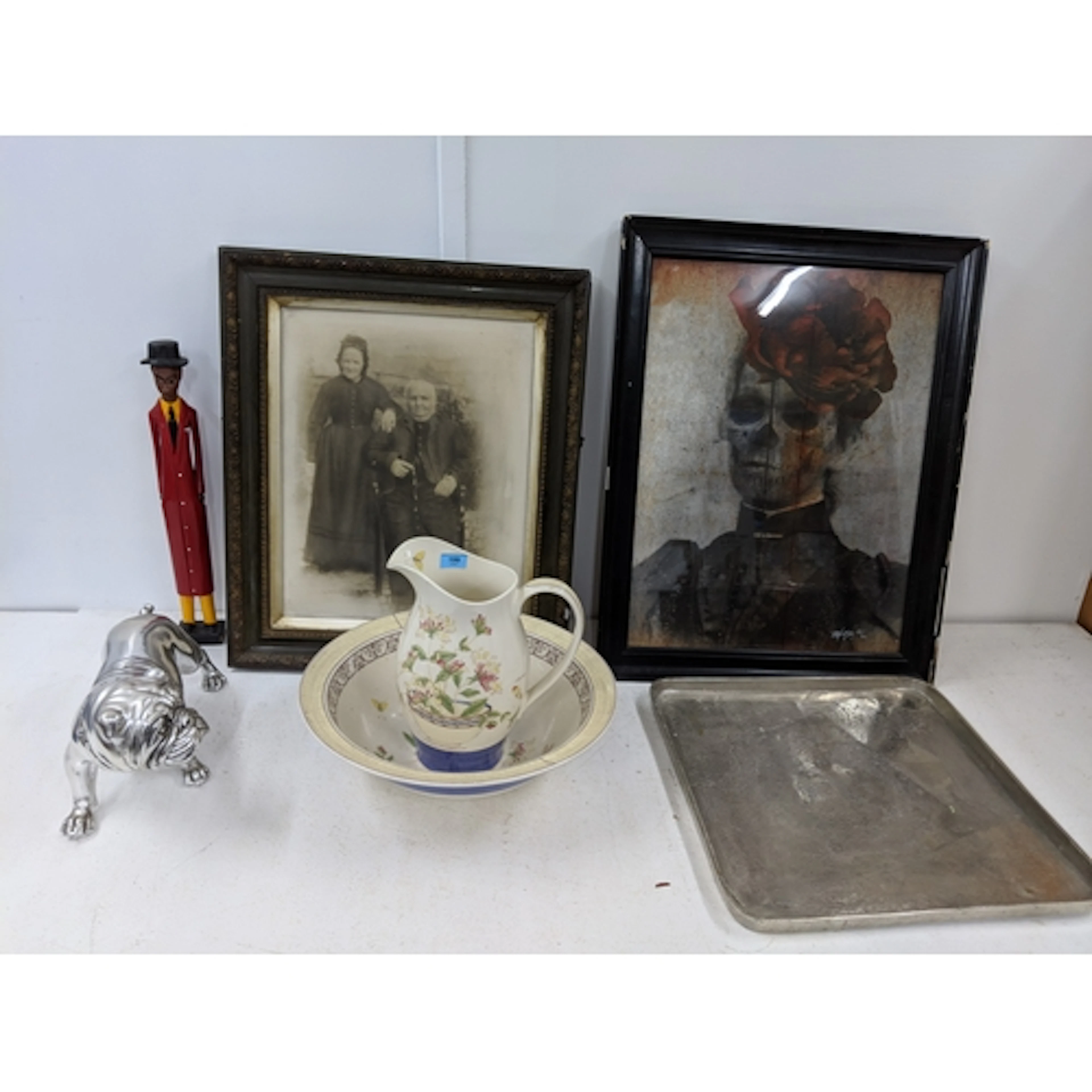 Interior decorators items to include a model dog, a jug and ...