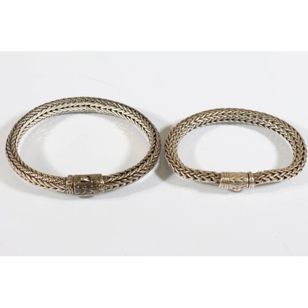 Two silver bracelet, 101g gross. (2)