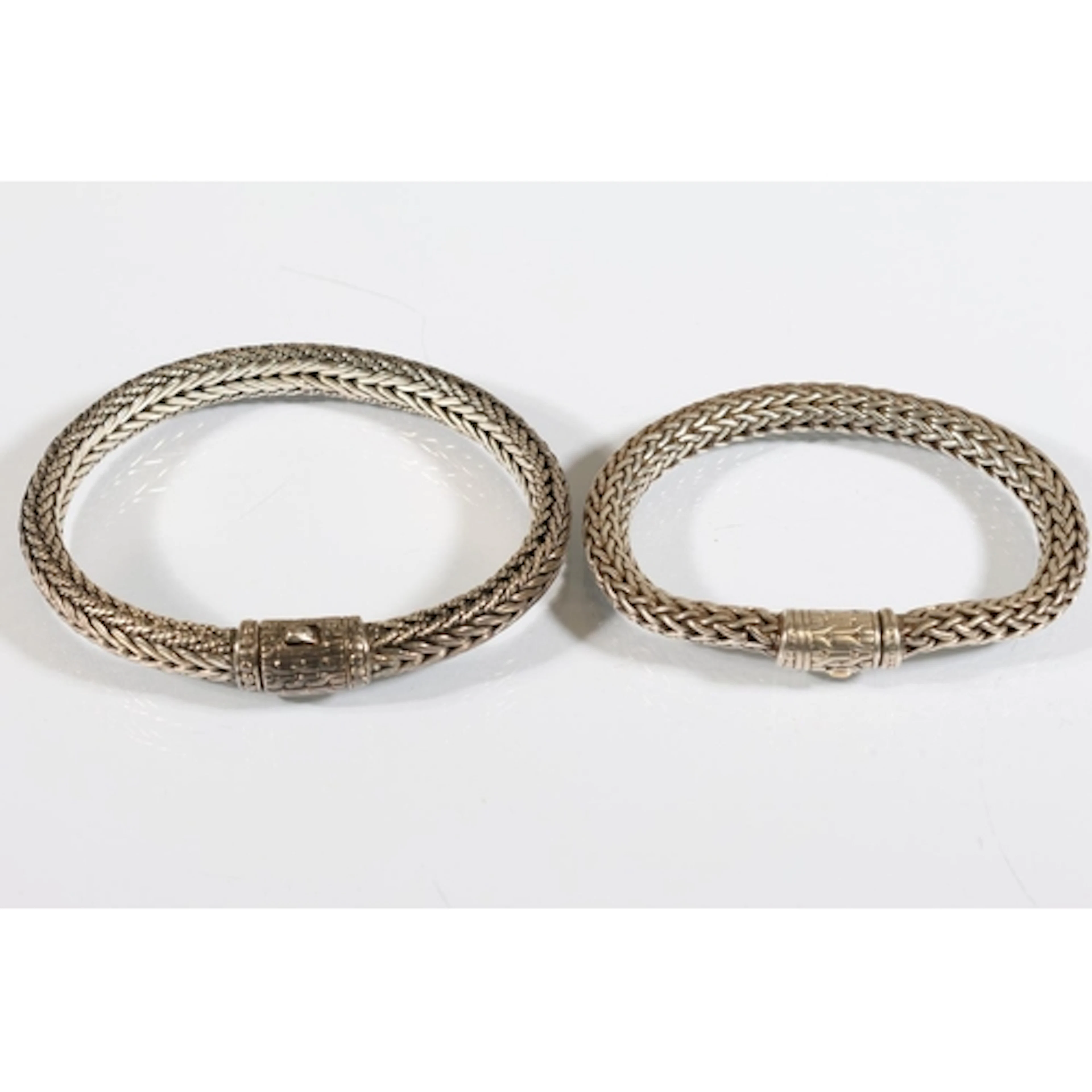 Two silver bracelet, 101g gross. (2)