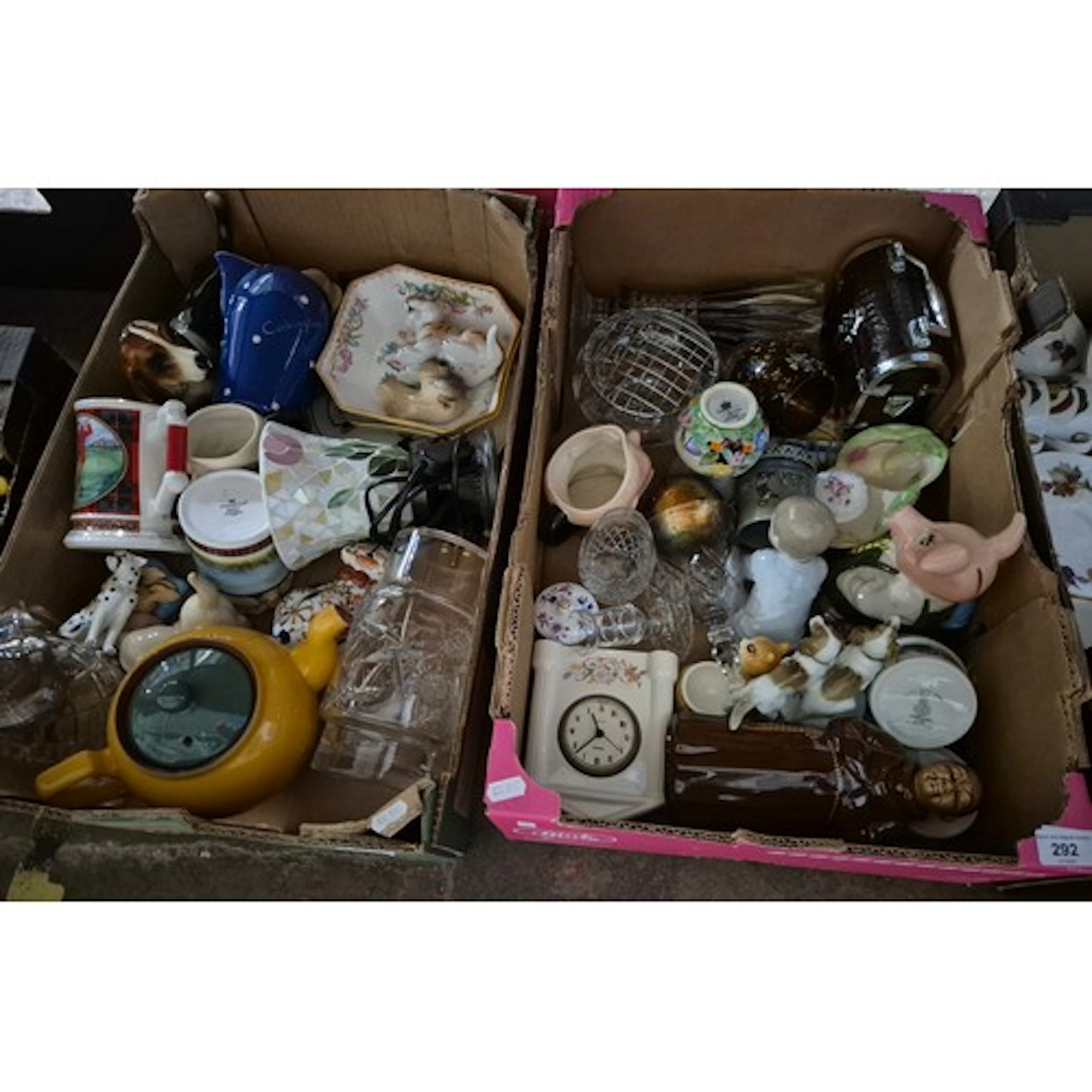 2 boxes of mixed ceramics, glass etc. including ceramics by ...