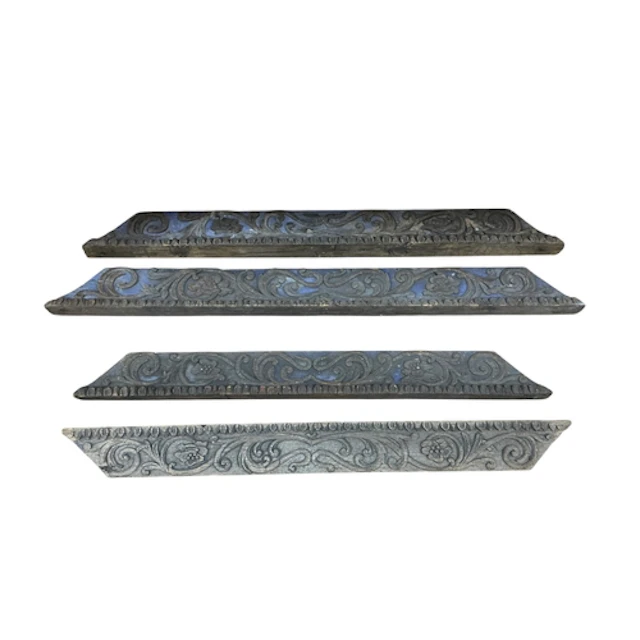 Four Indian carved hardwood and polychrome architectural mou...