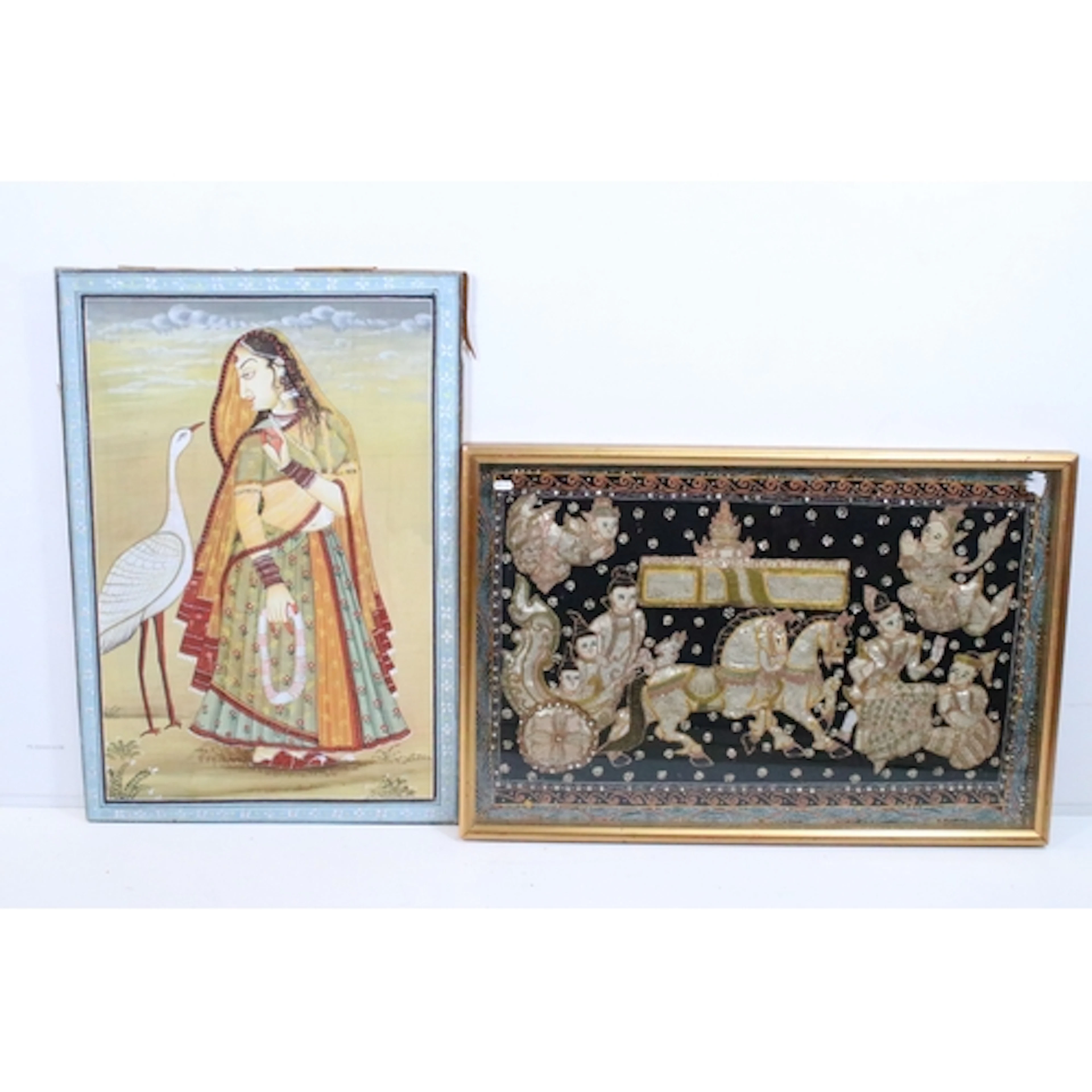 20th century Indian school, portrait of a young woman with a...
