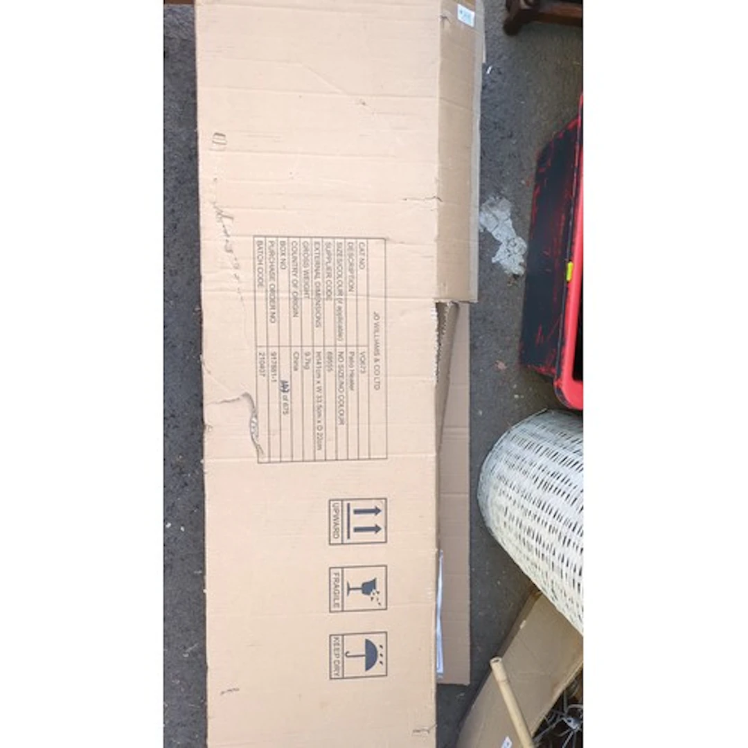 La Hacienda tower patio heater with integrated speaker, in i...