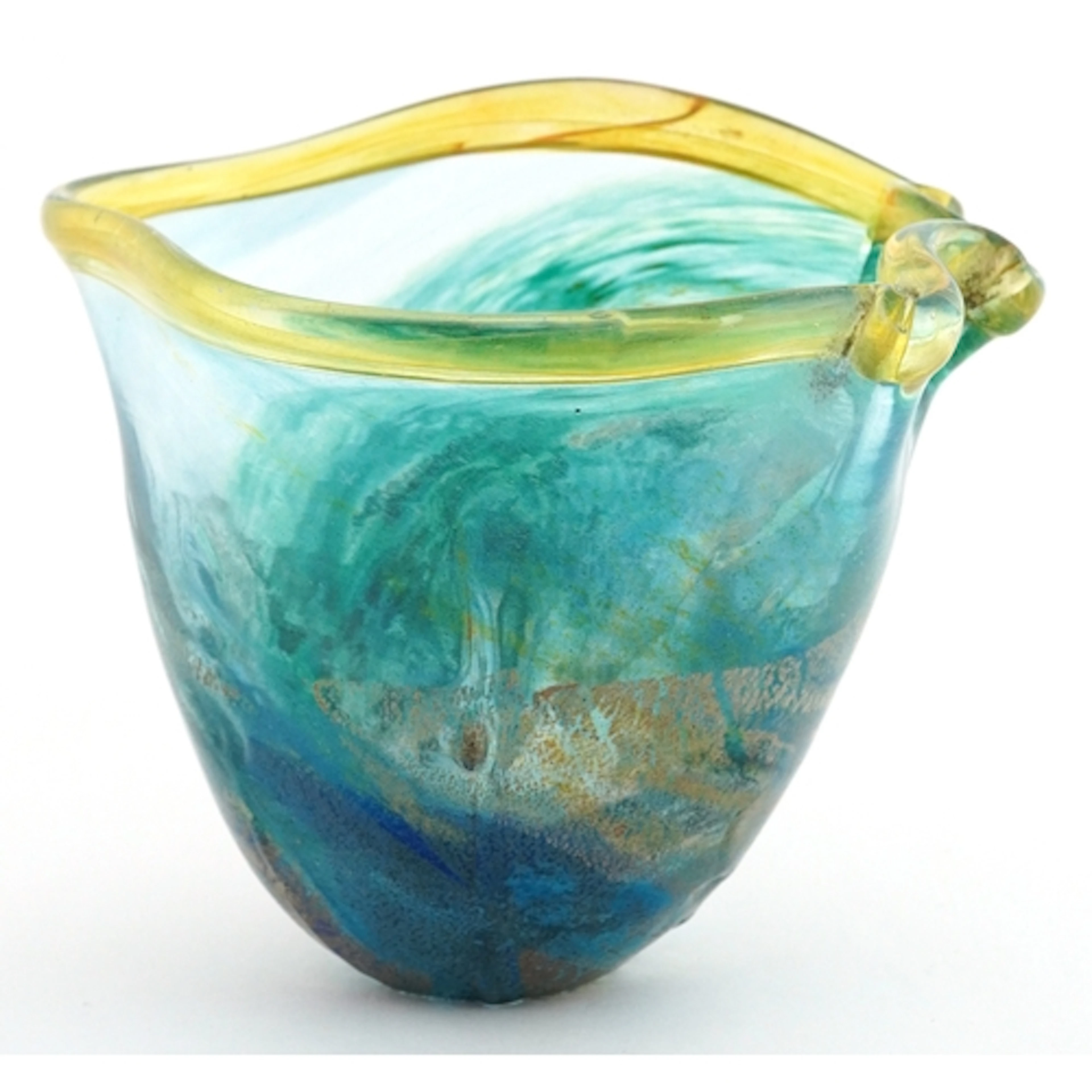 Martin Evans, Isle of Wight art glass handkerchief vase, 16....