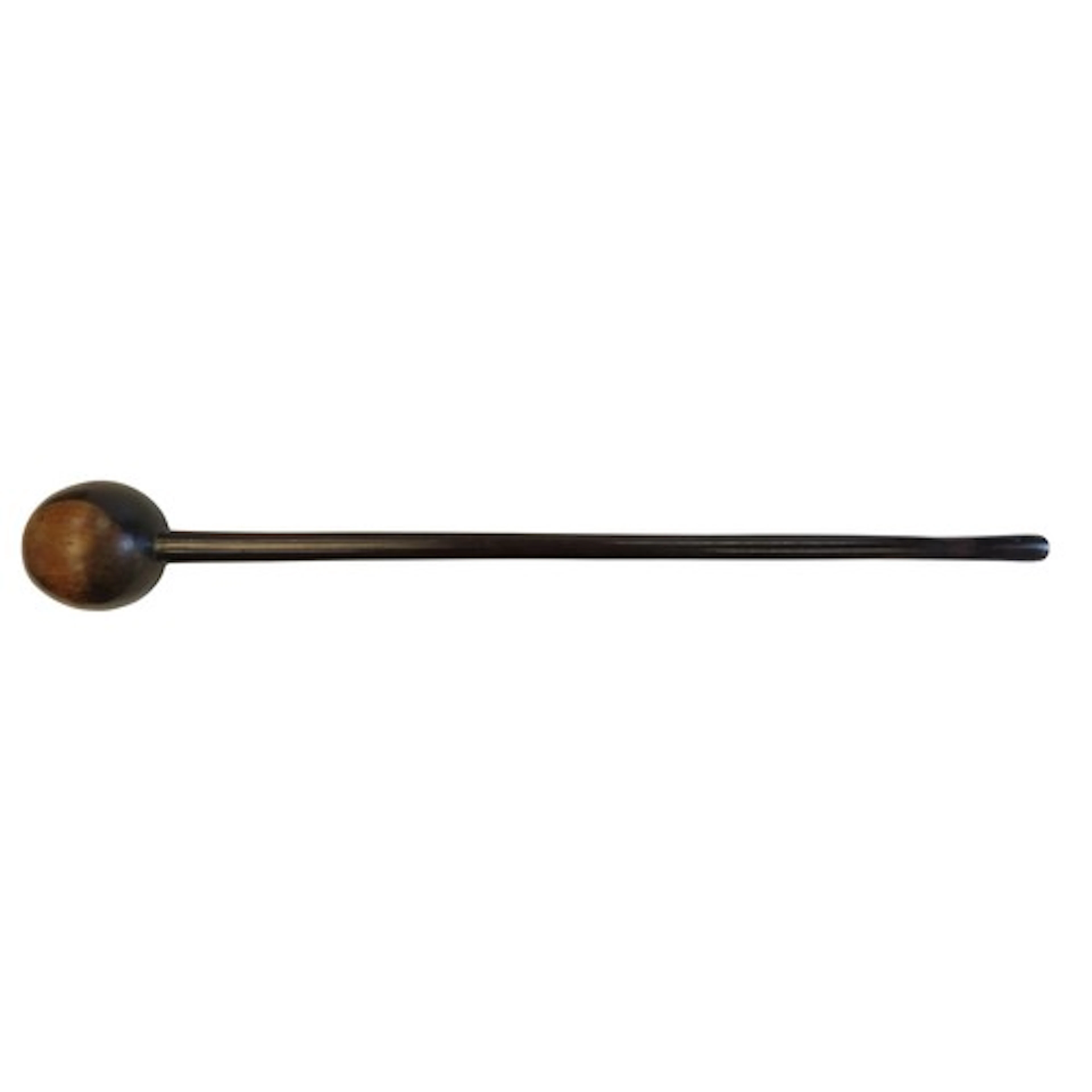 A ZULU HARDWOOD KNOBKERRIE, the spherical head with two tone...