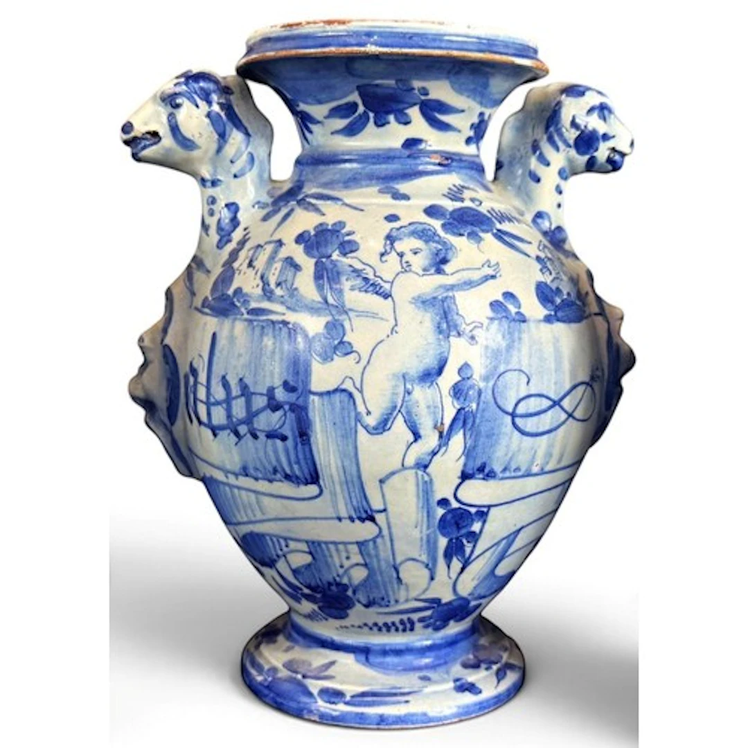 A Salvona or Albisol blouse blue and white maiolica pharmacy...