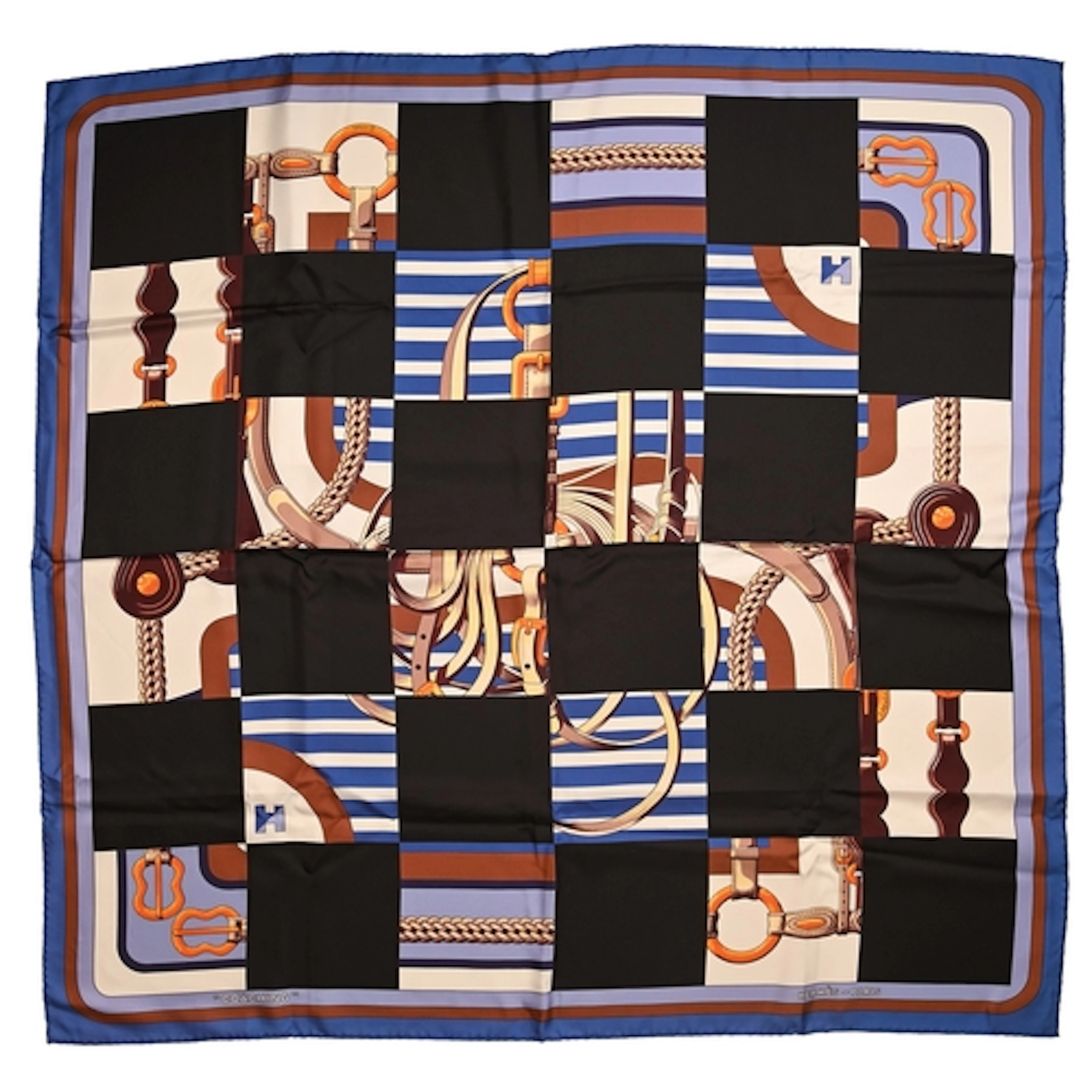 A Hermès Comme des Garçons printed silk scarf, 'Coaching', d...