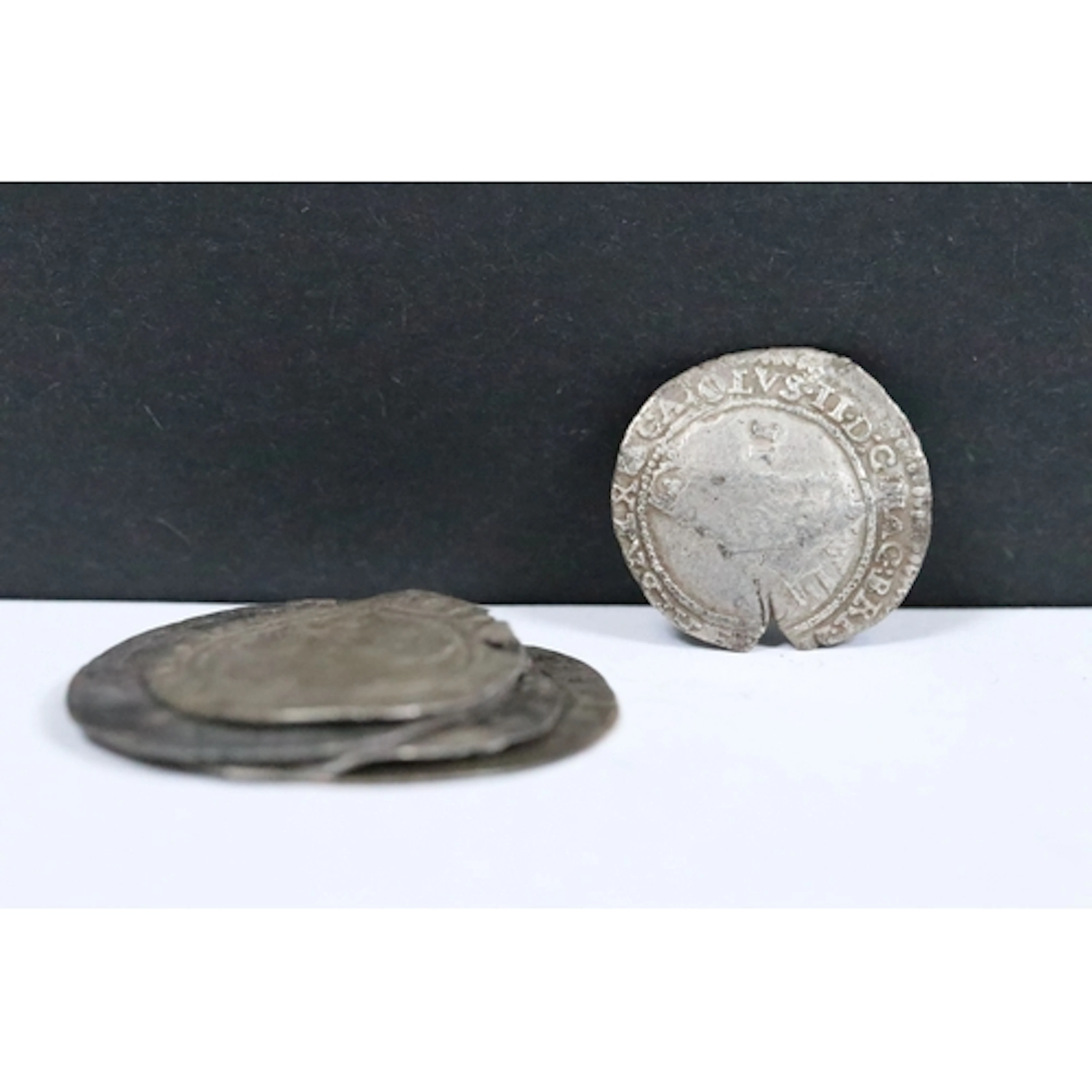 A collection of five English Tudor period hammered silver co...