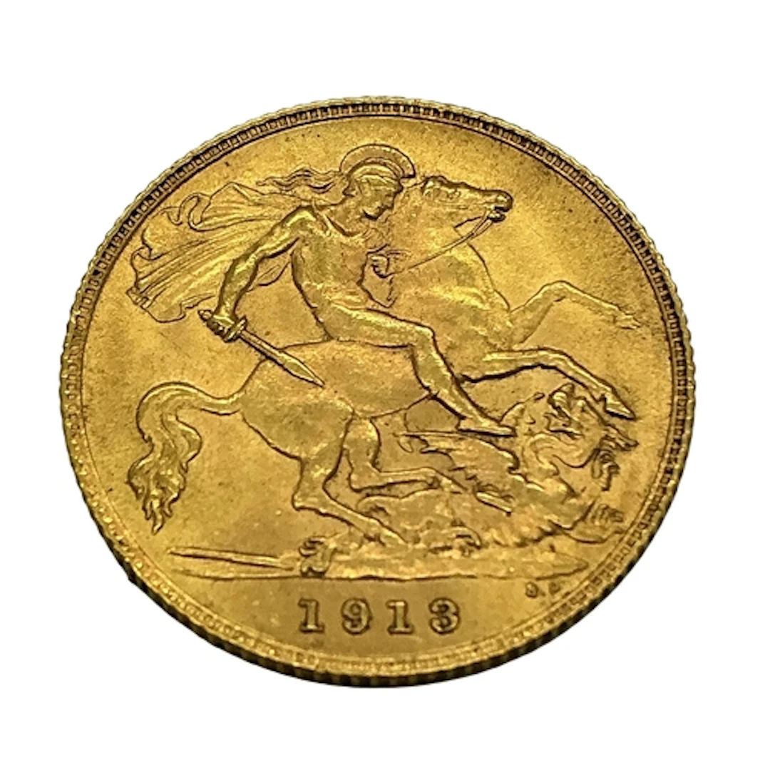 1913 George V Gold Half Sovereign.