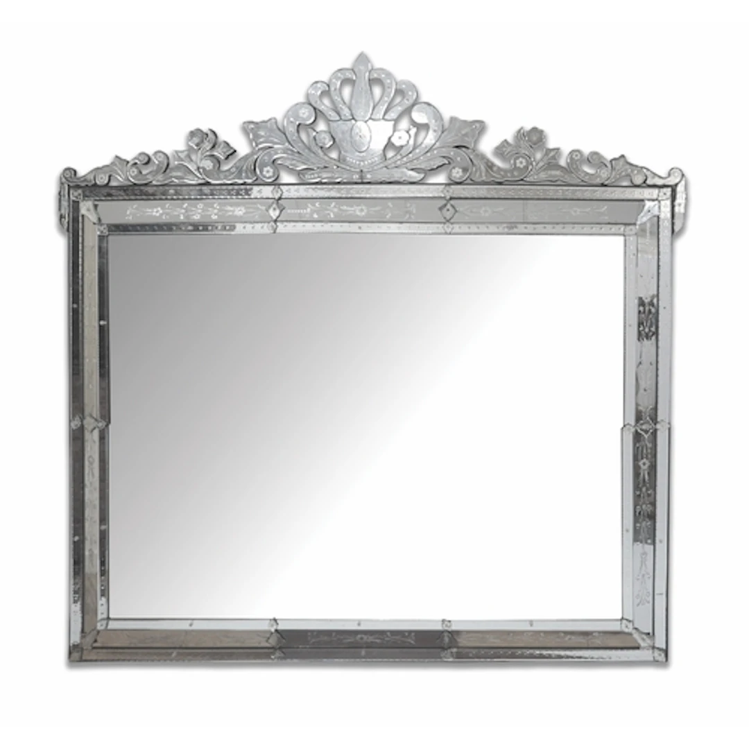 A large and impressive Venetian overmantel mirror, mid-20th ...