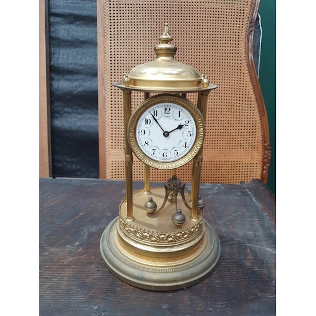 A brass Mantel Clock, (R2).