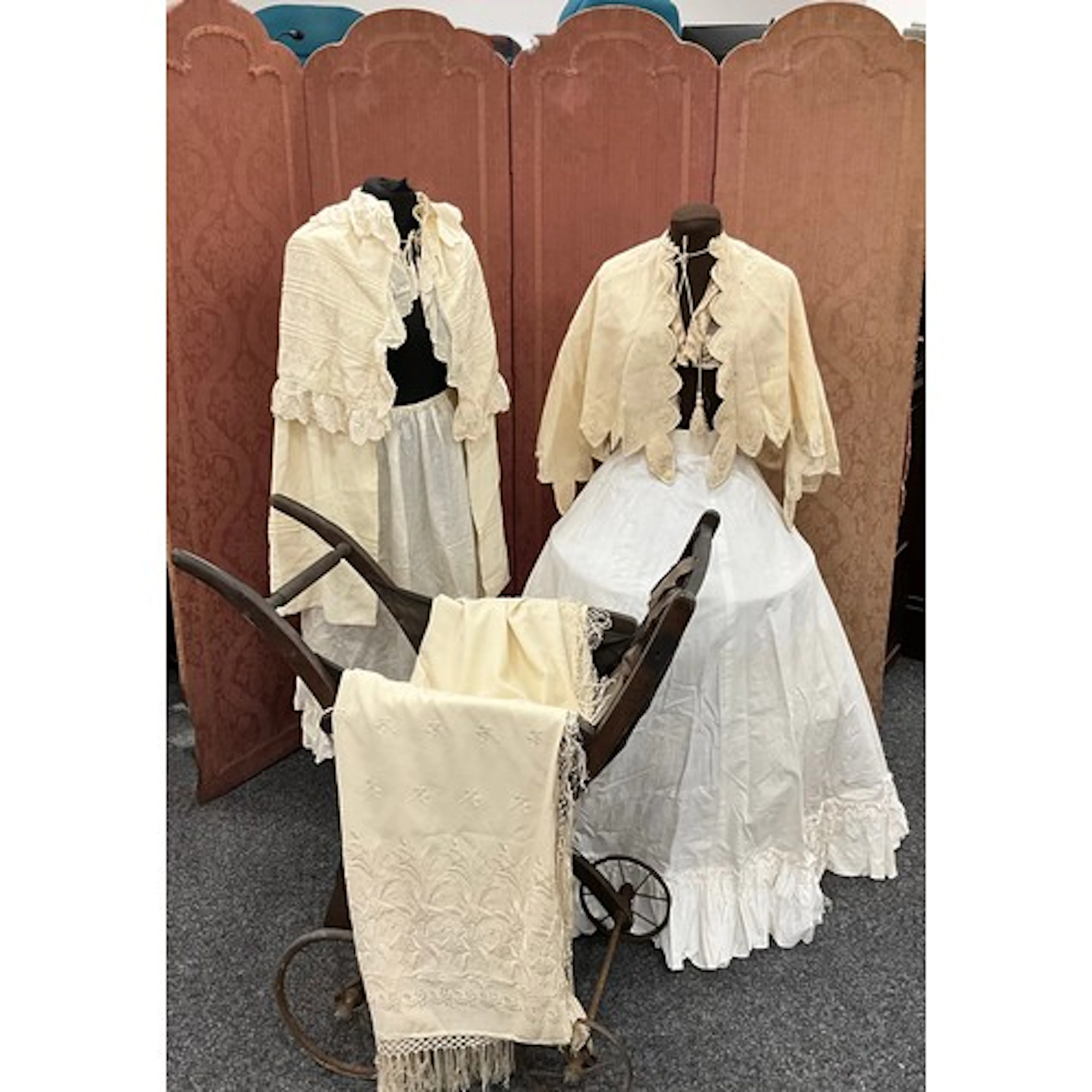 Victorian traditional dress including, a mid 19th century cr...