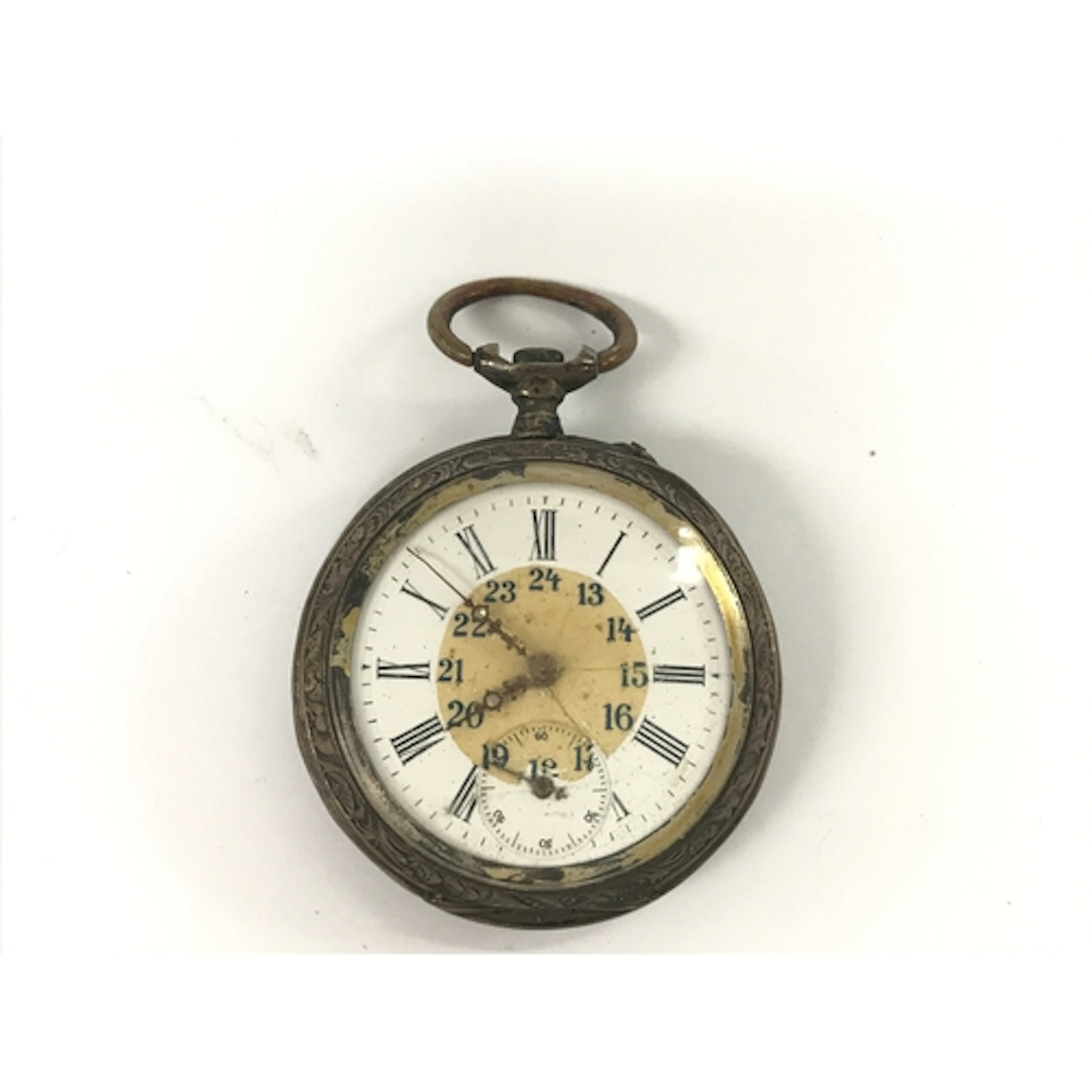 vintage pocket watch features an embossed imperial eagle mot...