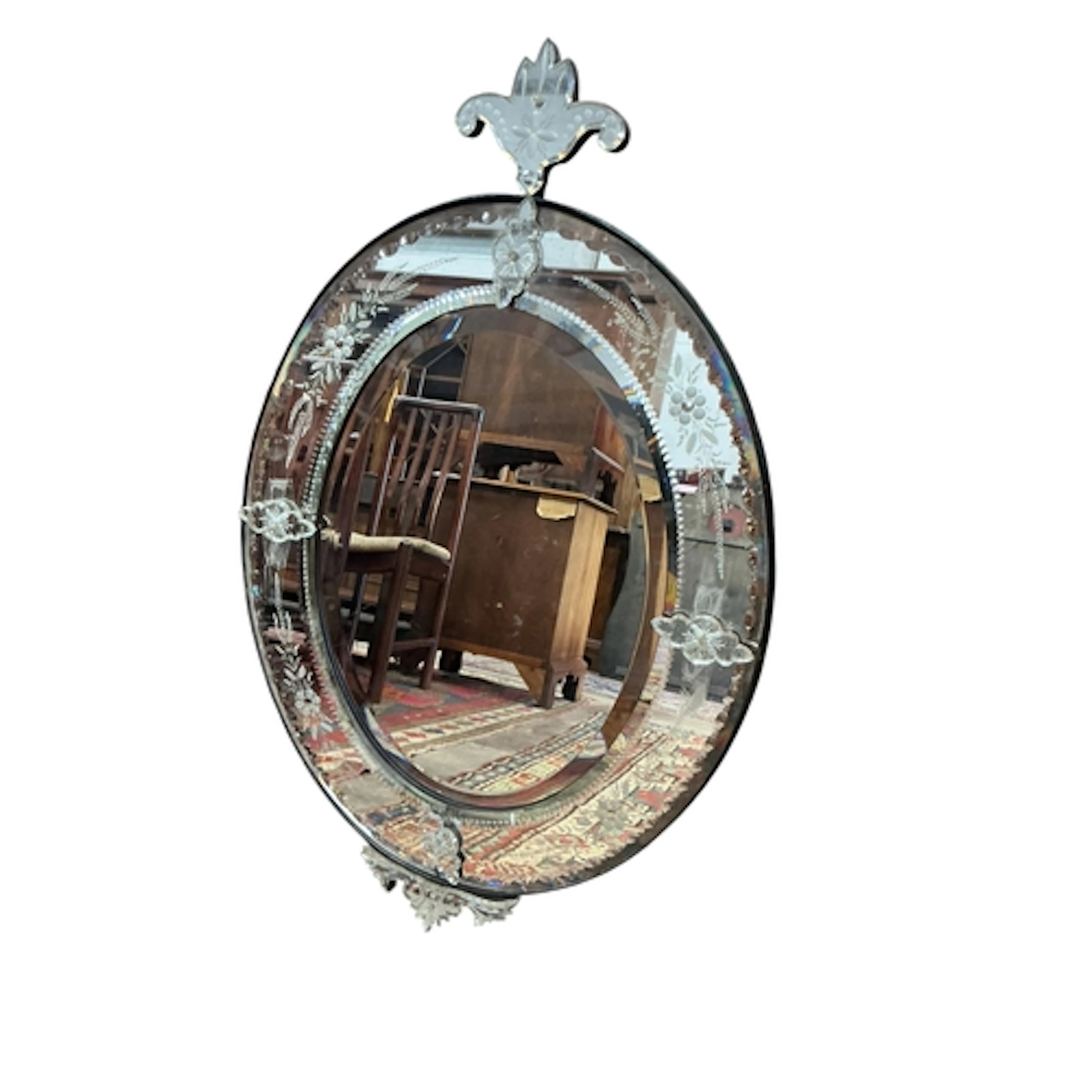 A Venetian style mirror, width 61cm, height 95cm