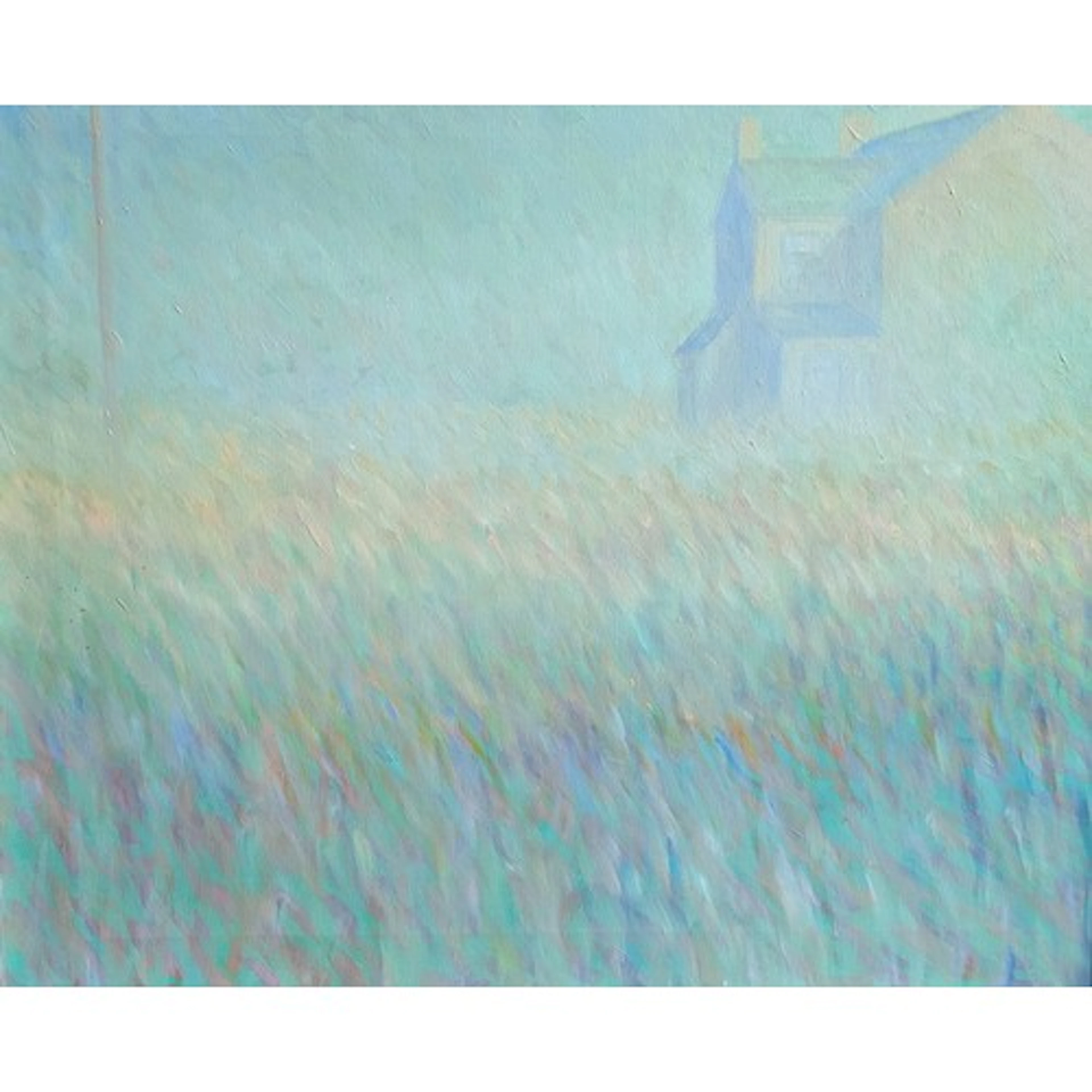 Ken Bruce (1951-2021) impressionistic oil on canvas of a hou...