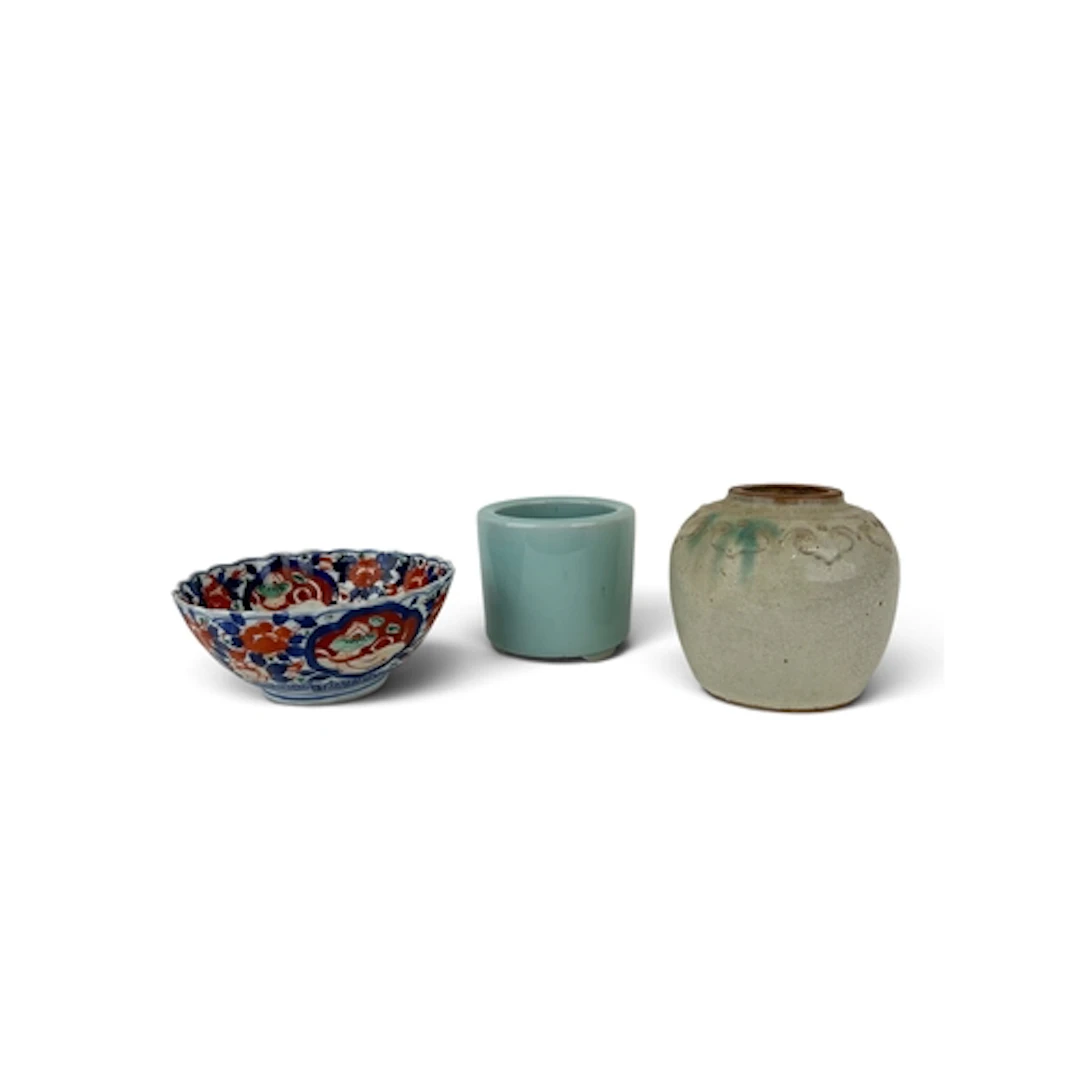 A COLLECTION OF CHINESE CERAMICS To include two vases and a ...