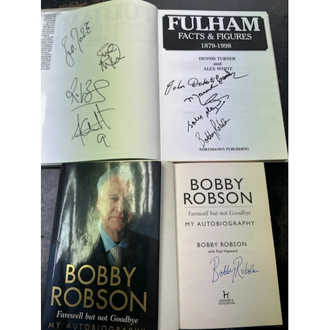 Fulham Multi Signed Football Book: Fulham Facts + Figures ha...