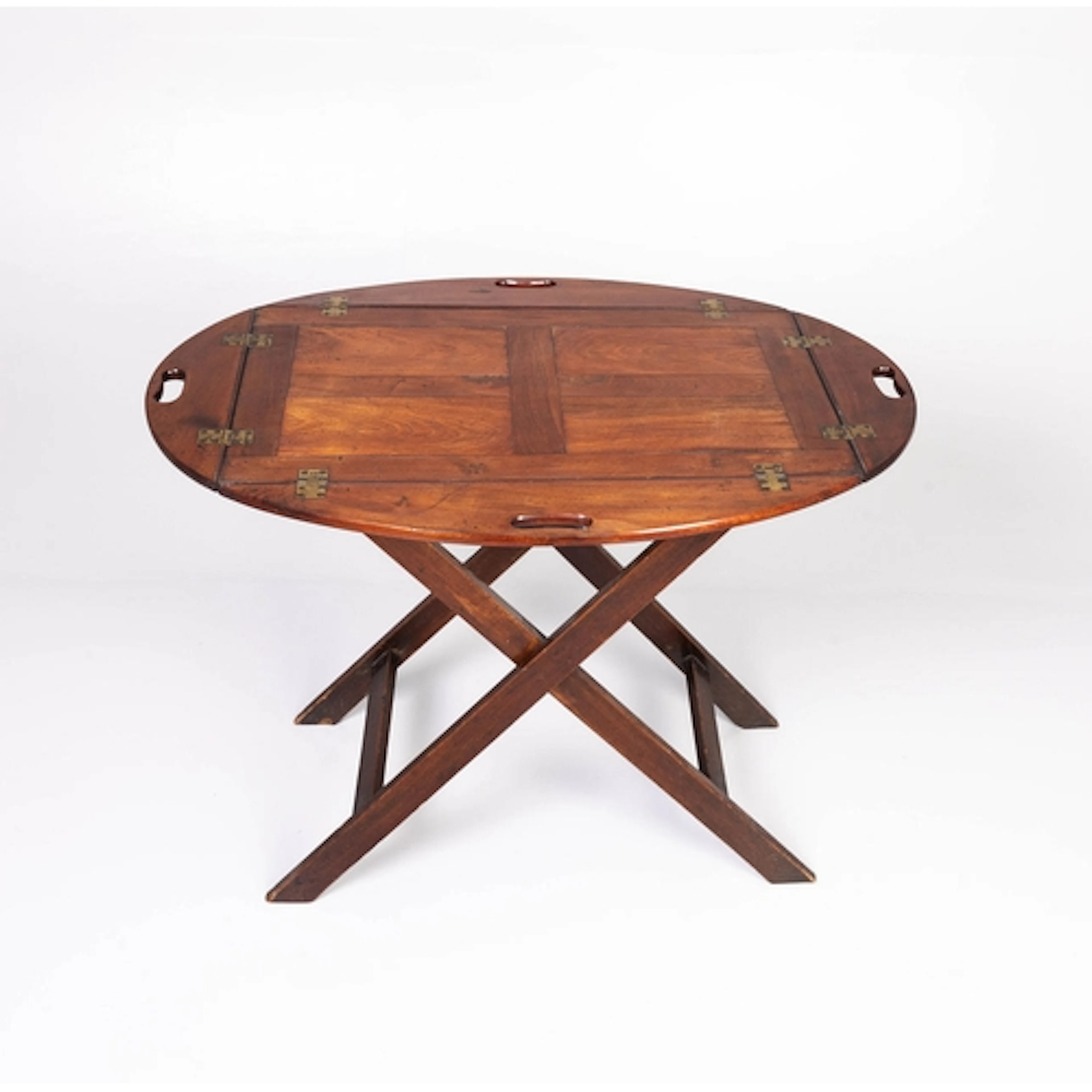 A 19TH CENTURY BUTLERS TRAY. A 19th century mahogany butlers...