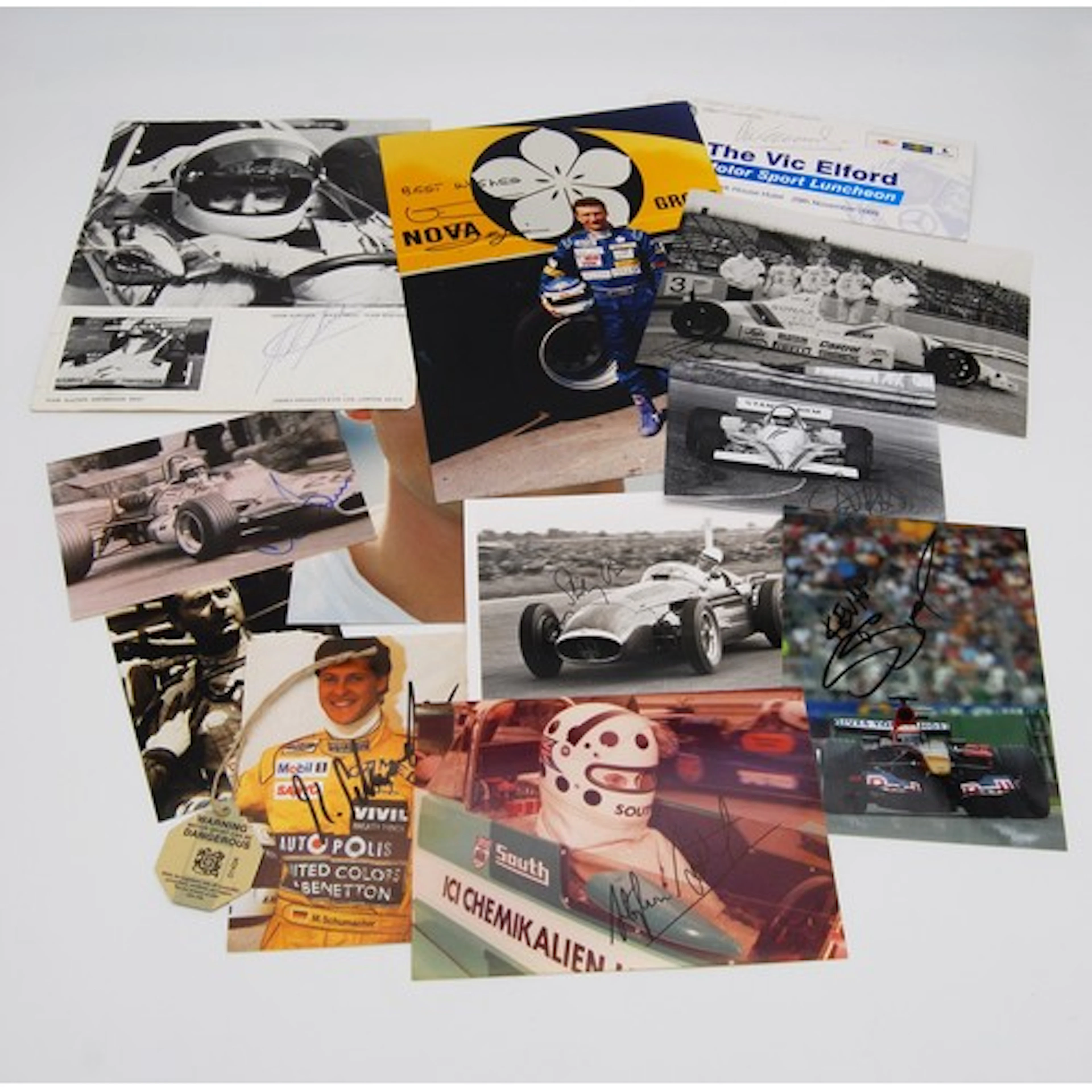 Fourteen Signed Racing Driver Photos Featuring: Michael Sc...