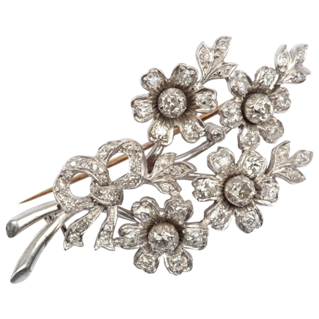 A late Victorian diamond brooch, circa 1900, designed as a s...