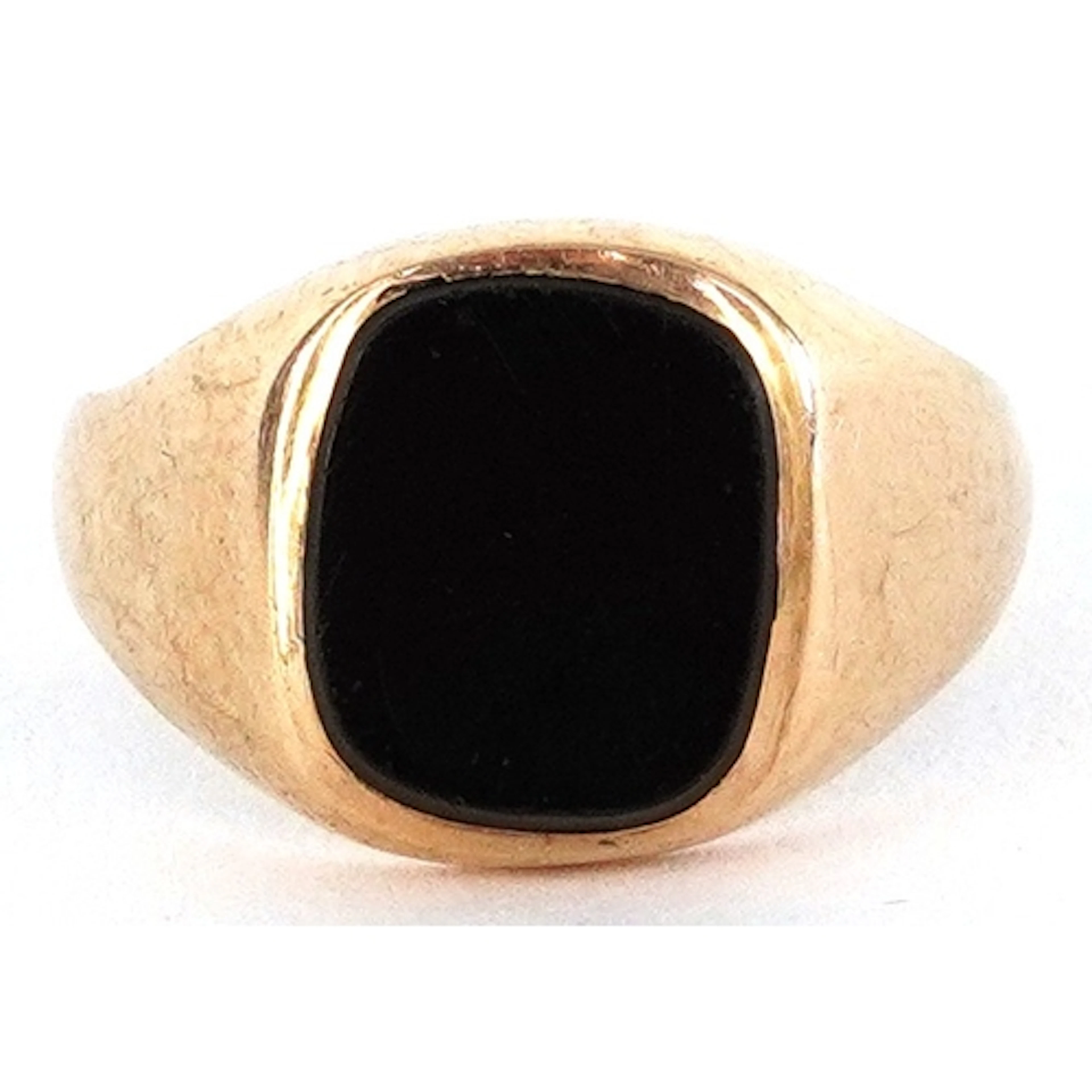 9ct gold black onyx signet ring, size L, 2.4g.