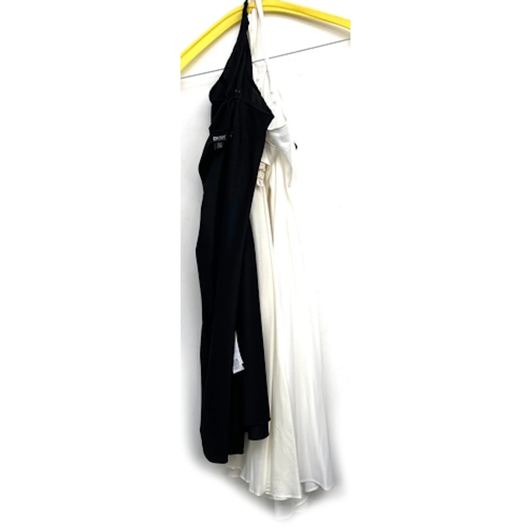 Three DKNY slips, black, ivory and white, size L