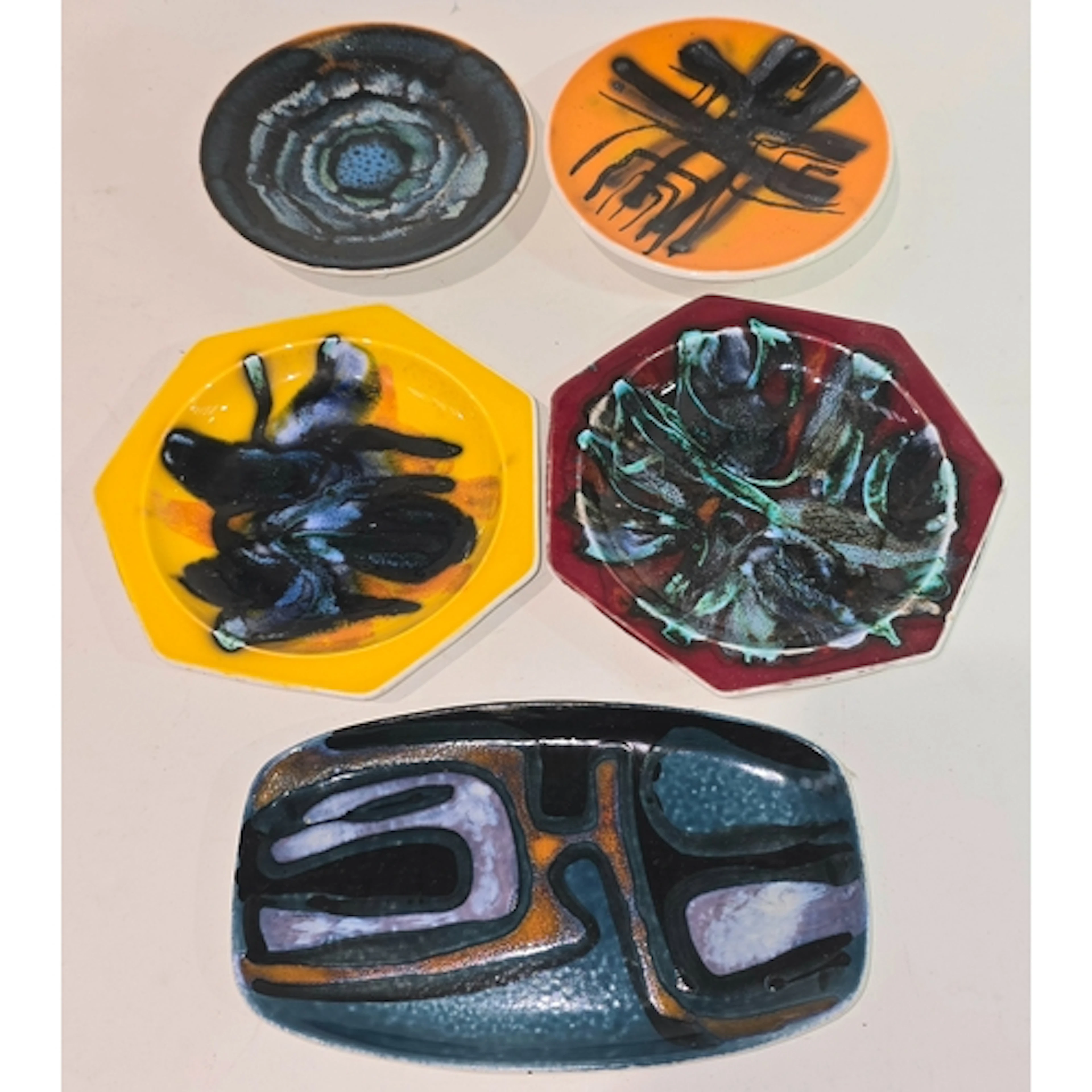 Poole Pottery studio pin dish 2nd phase mark 1964-66 togethe...