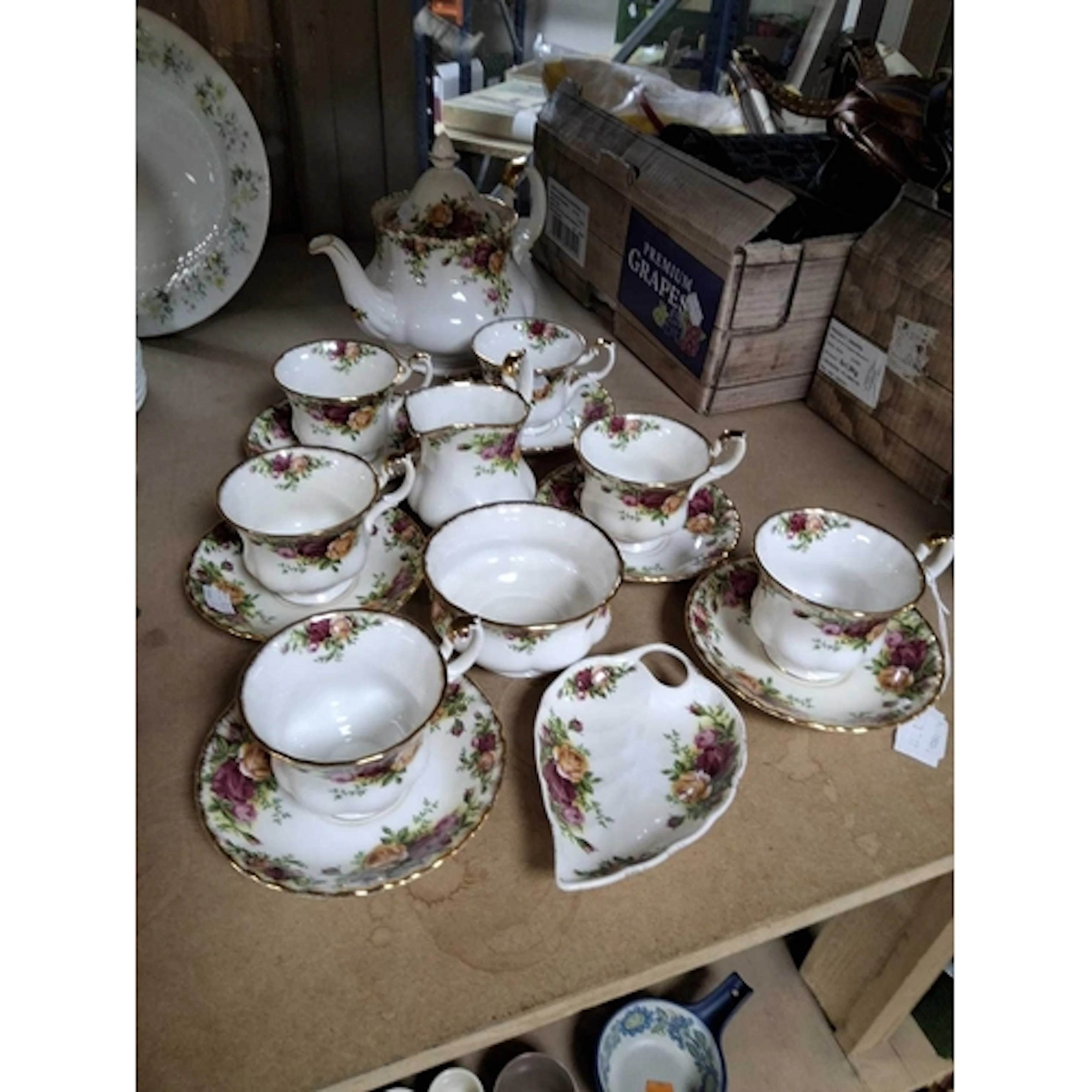 A SMALL 'OLD COUNTRY ROSES' TEA SET BY ROYAL ALBERT comprisi...