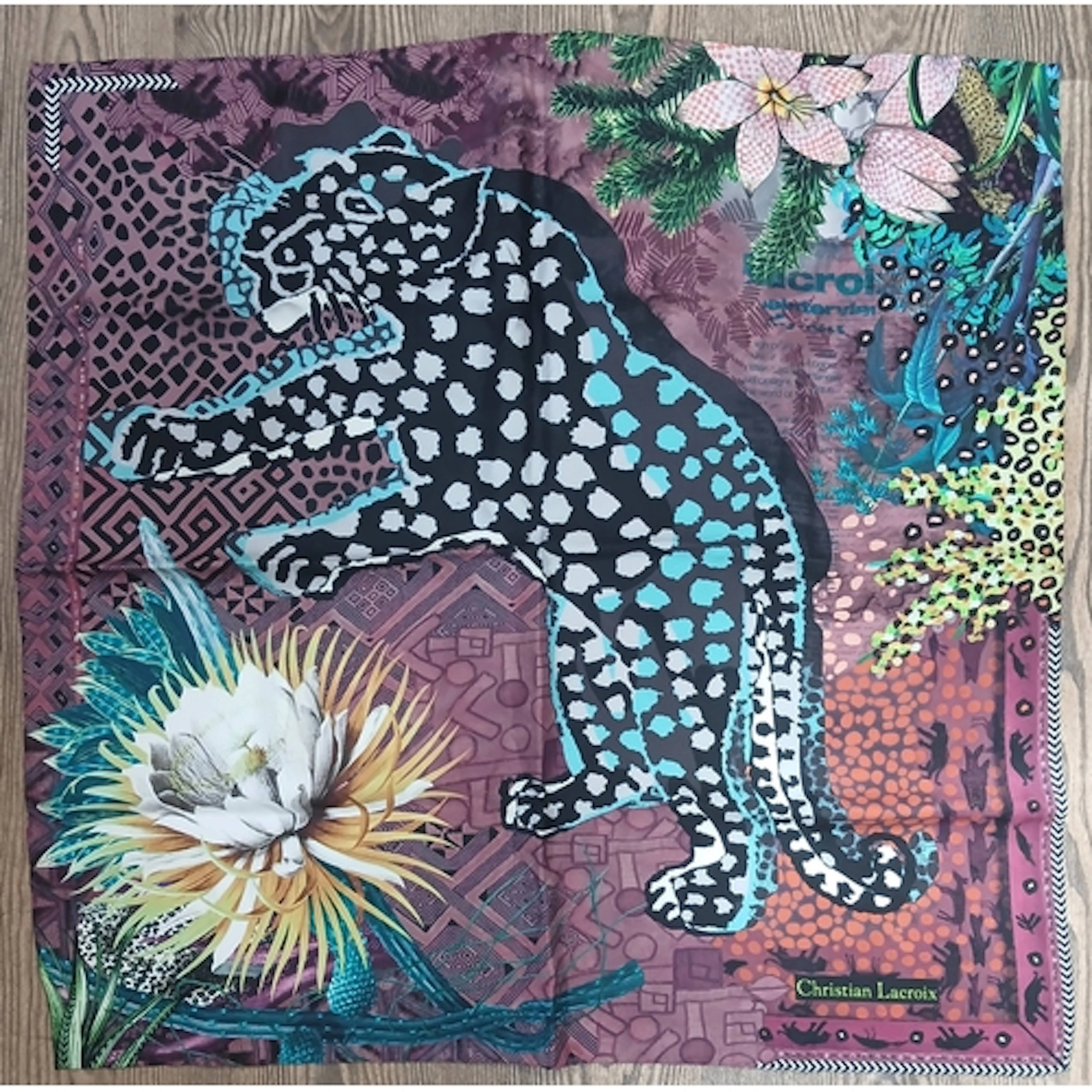 CHRISTIAN LACROIX, Pantera, 1005 silk scarf, associated box.