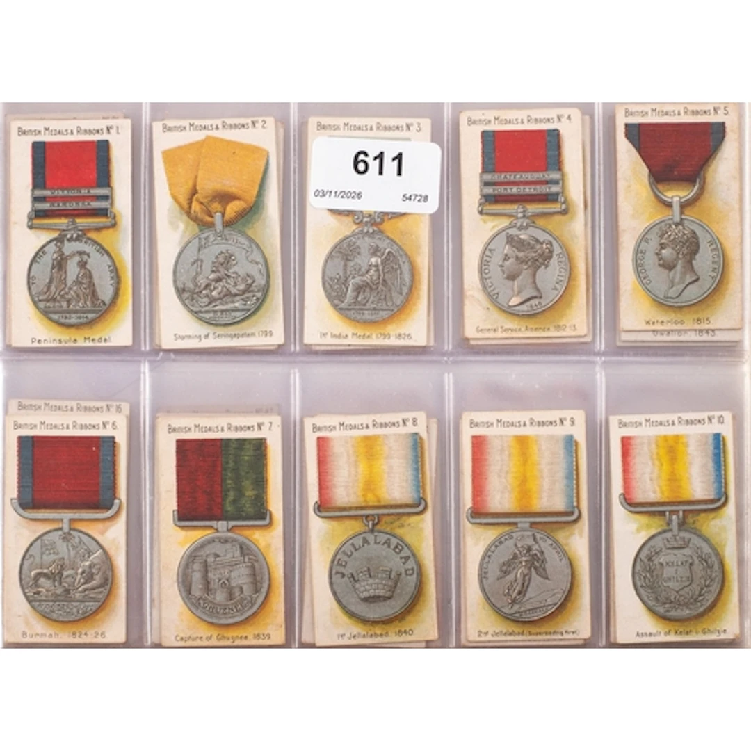 A set of Taddy 'British Medal and Ribbons' cigarette cards (...