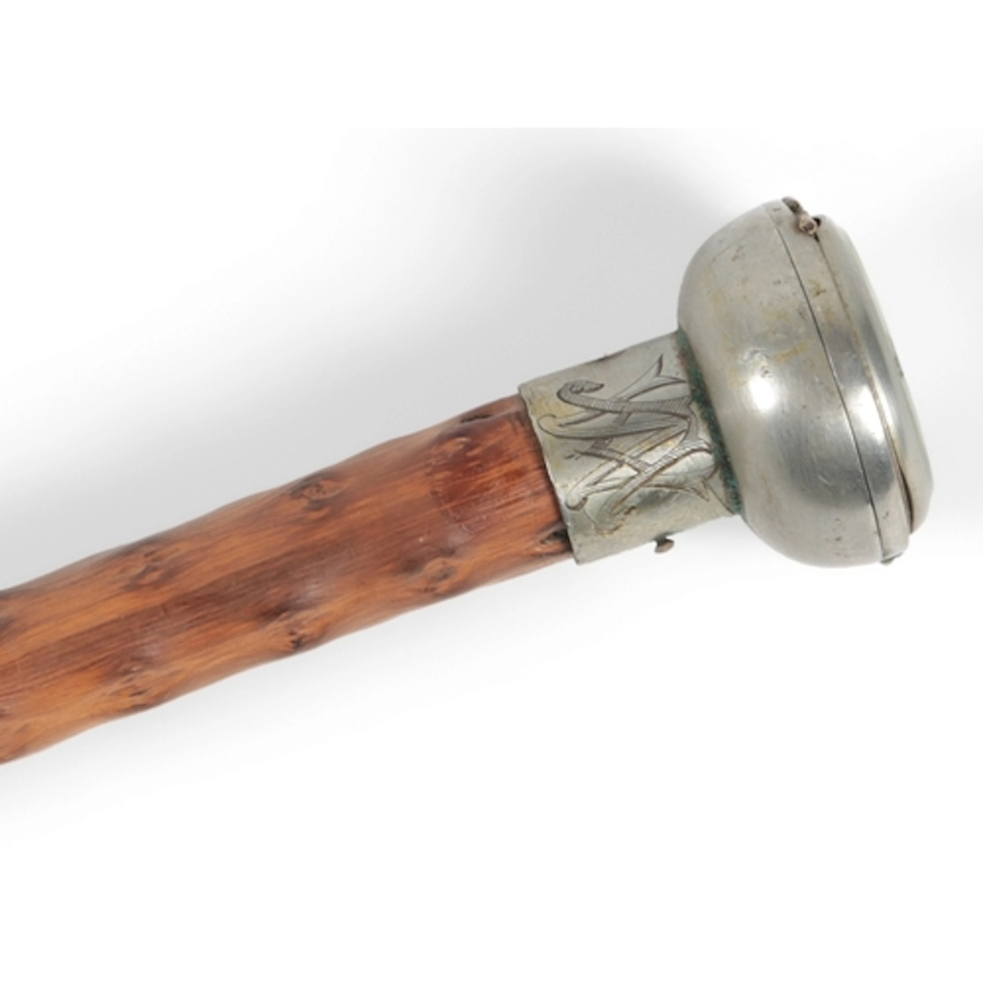A watch topped blackthorn walking cane, early 20th century, ...