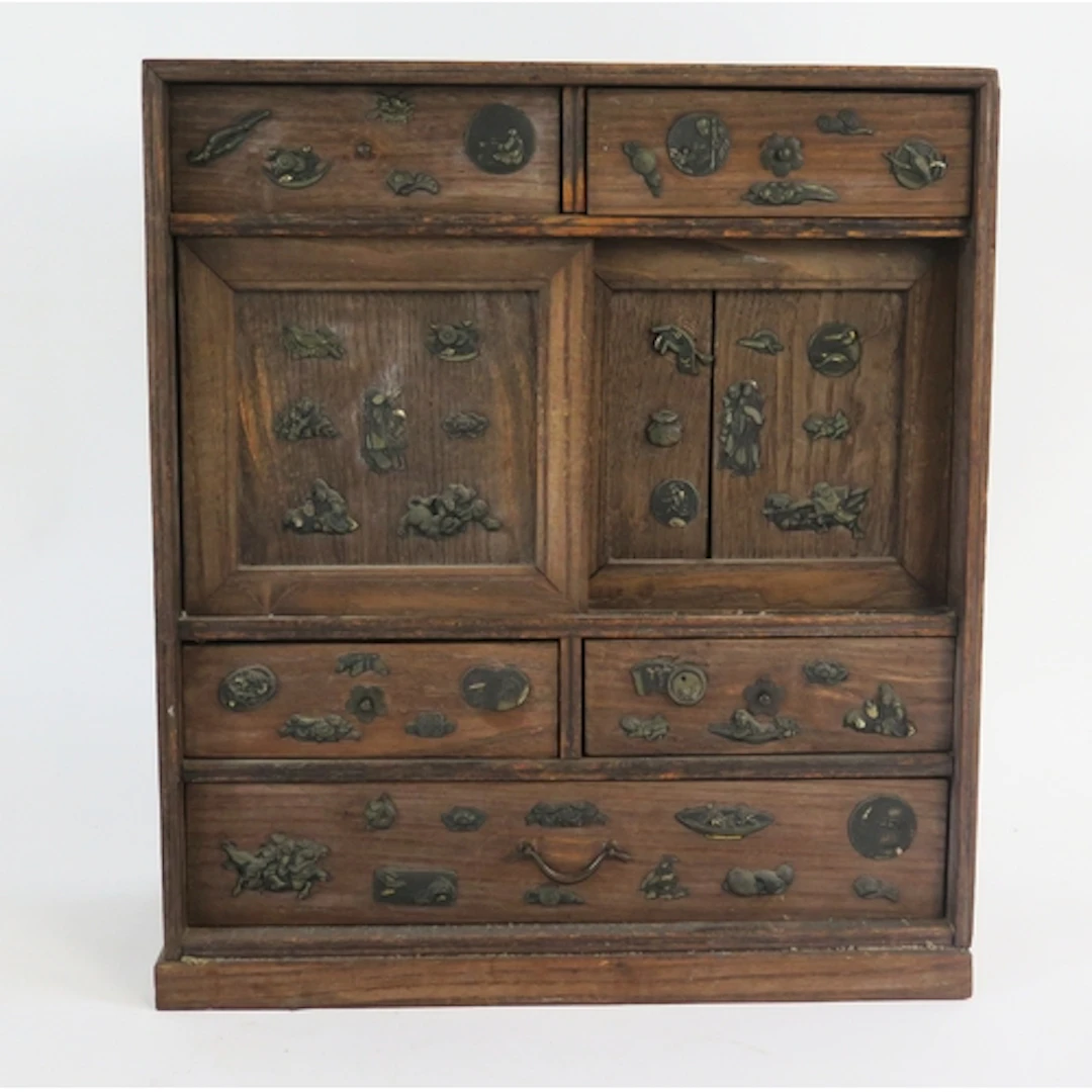 A large Japanese kodansu, with an arrangement of drawers and...