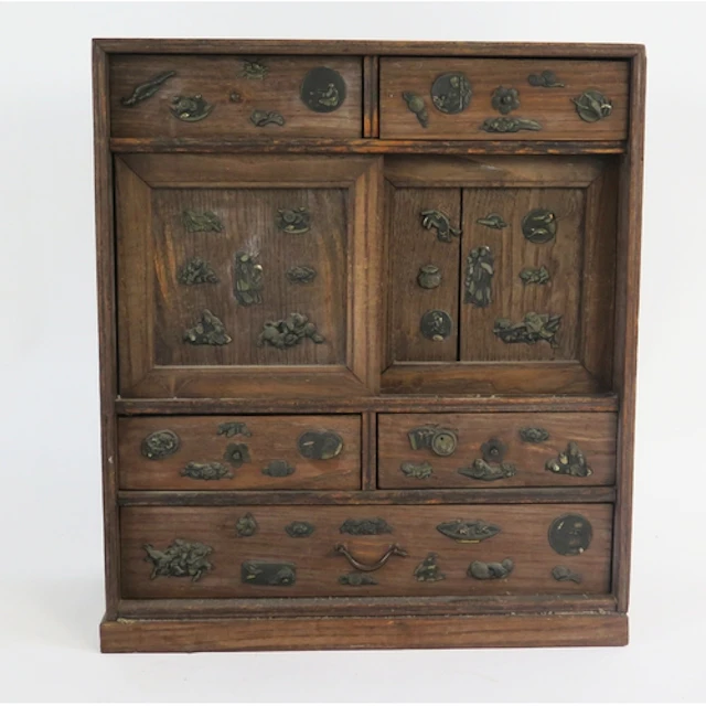 A large Japanese kodansu, with an arrangement of drawers and...
