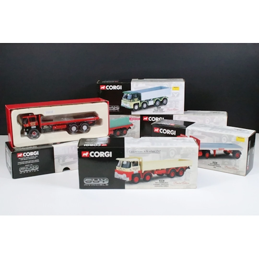 Six boxed 1/50 Corgi Guy diecast haulage models to include 4...