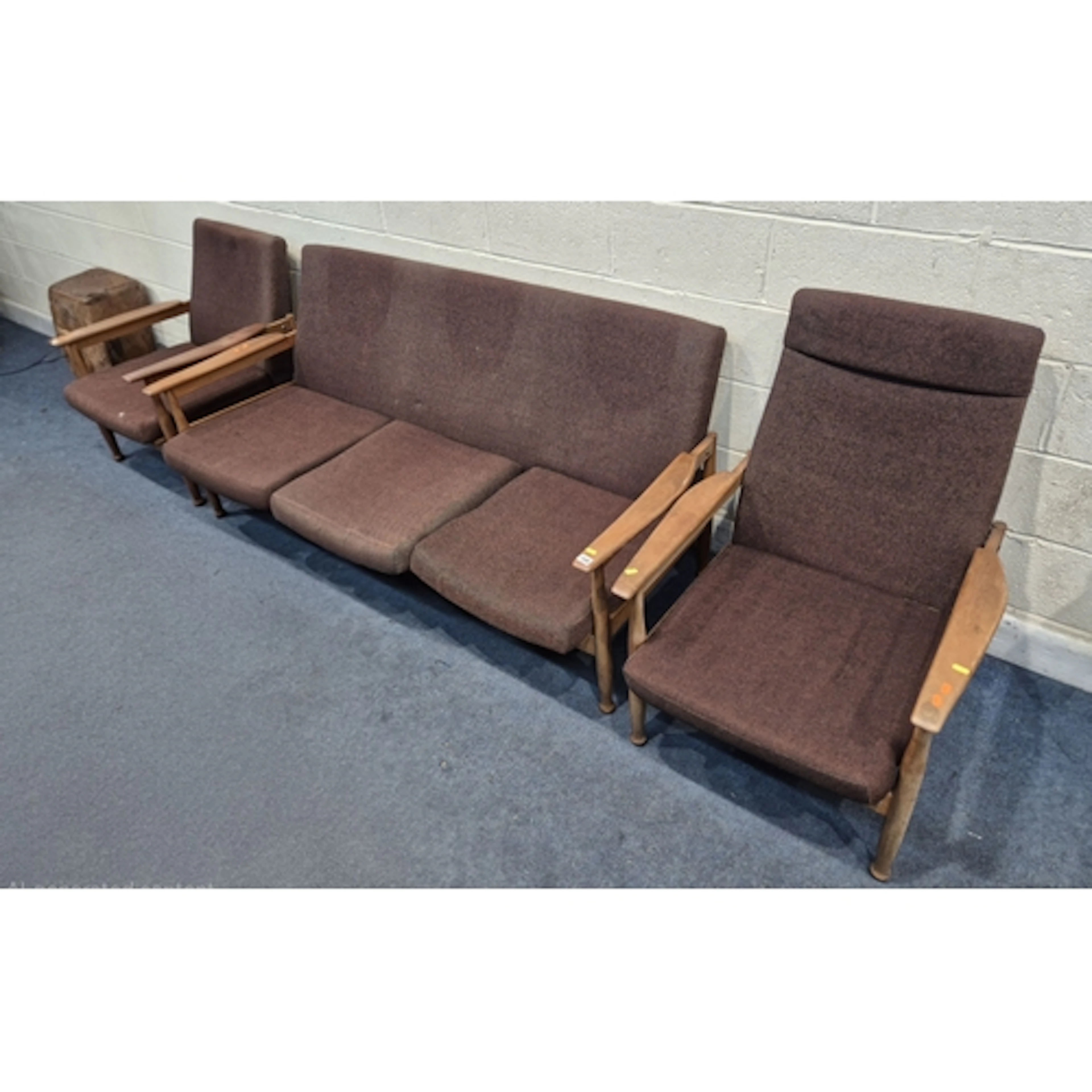 POSSIBLY GREAVES AND THOMAS, A MID-CENTURY TEAK THREE PIECE ...