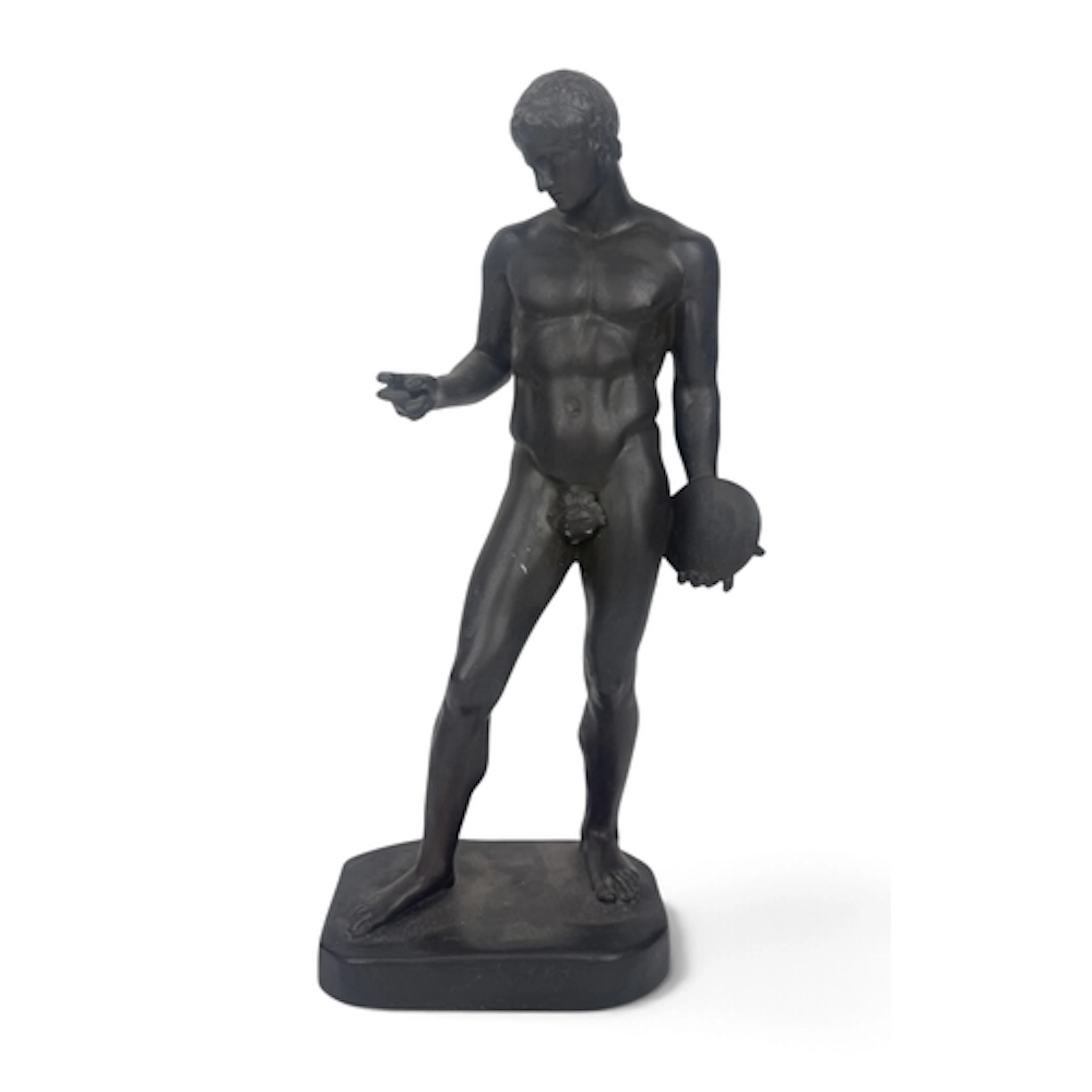 A BRONZE MUSEE LOUVRE SCULPTURE OF DISCOPHOROS 39cm H...