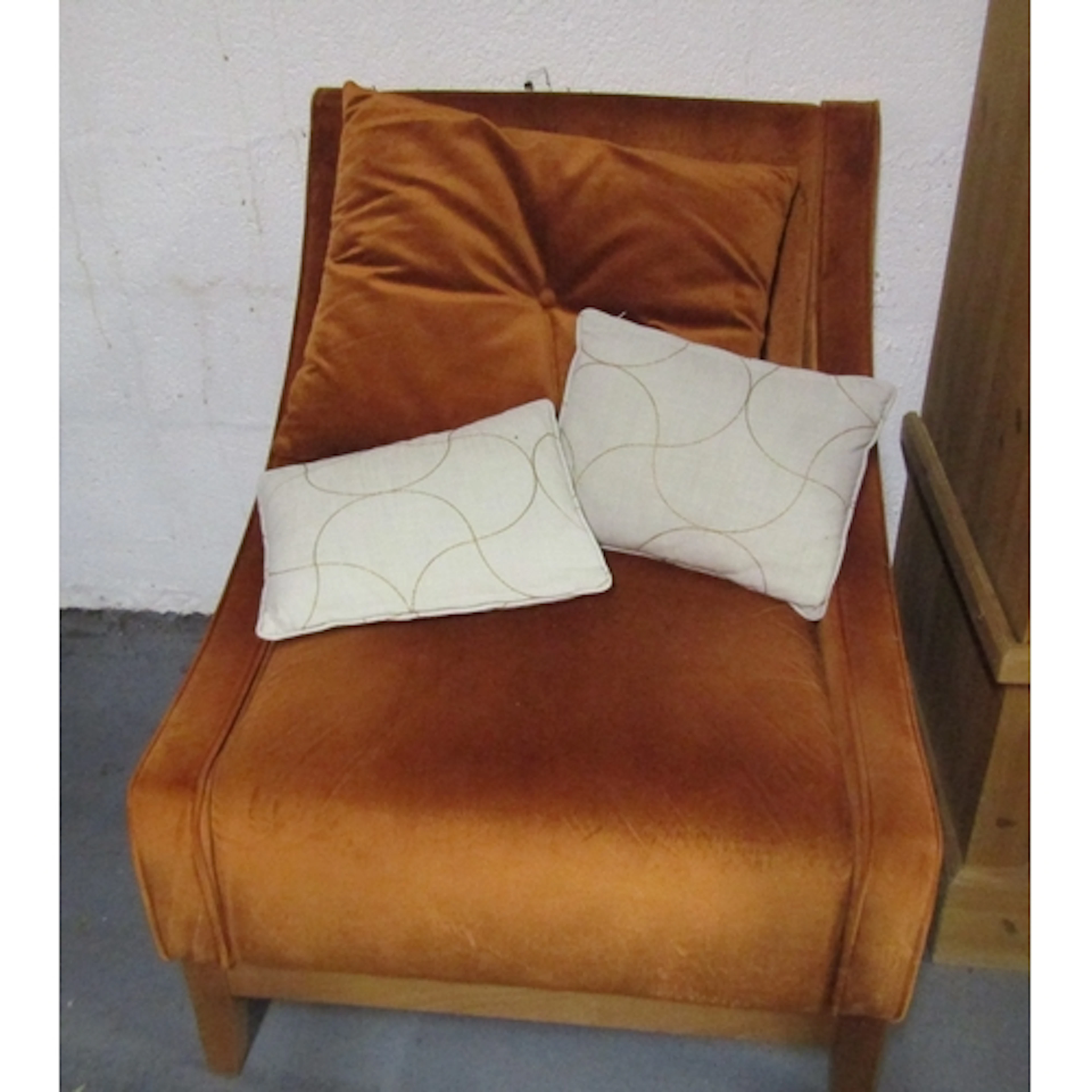 Velvet Upholstered Designer Side Chair Attractively Upholste...