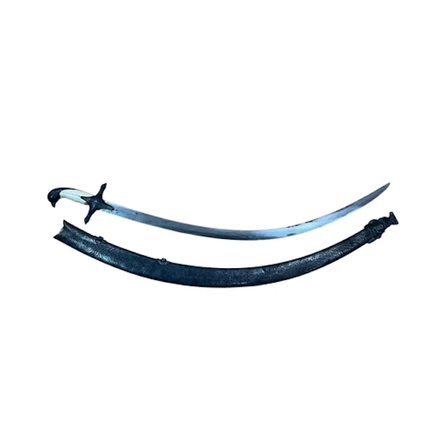 A 19th century Turkish sabre kilij, curved, single edge blad...