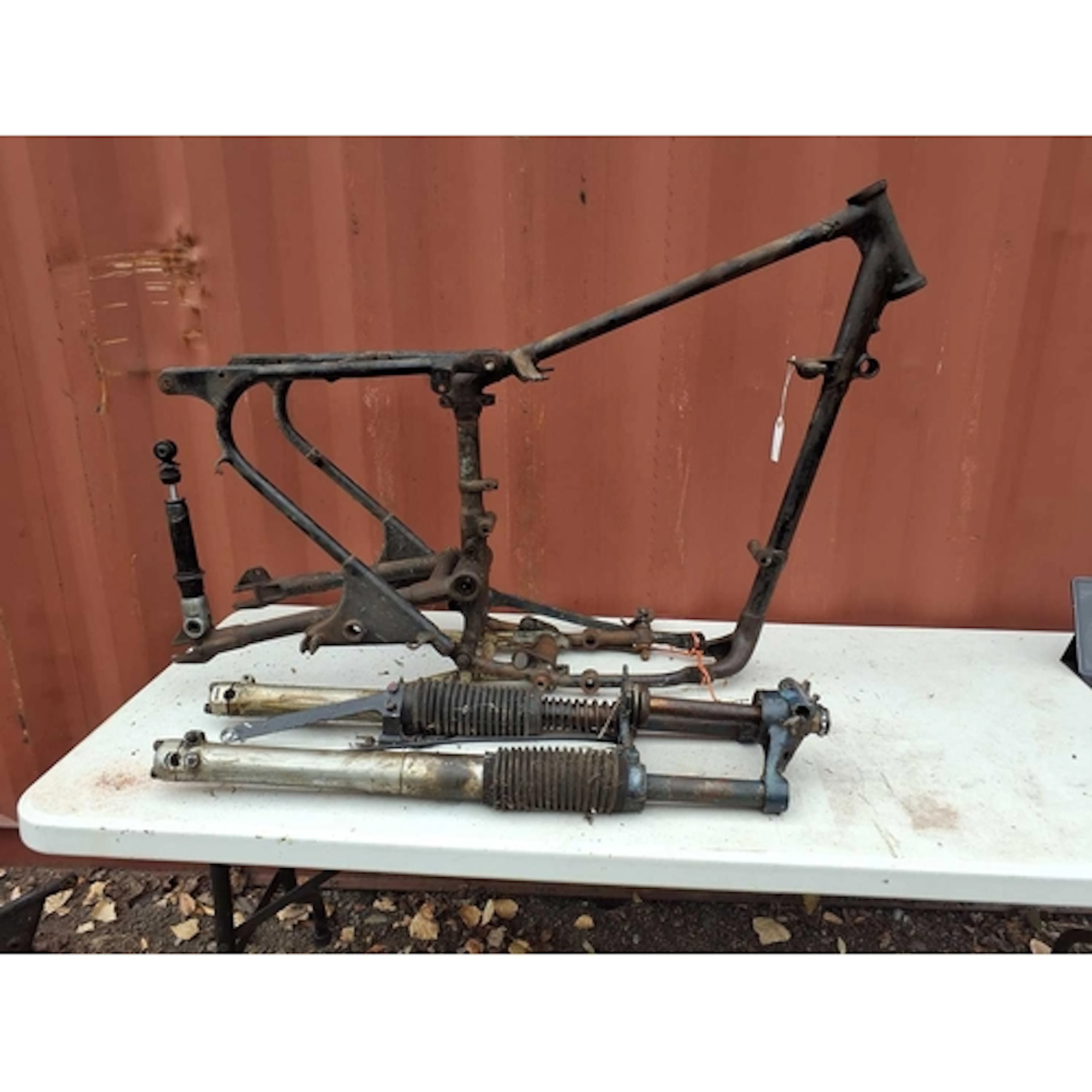 A 1950s BRITISH MOTORCYCLE FRAME, possibly AJS/Matchless, fr...