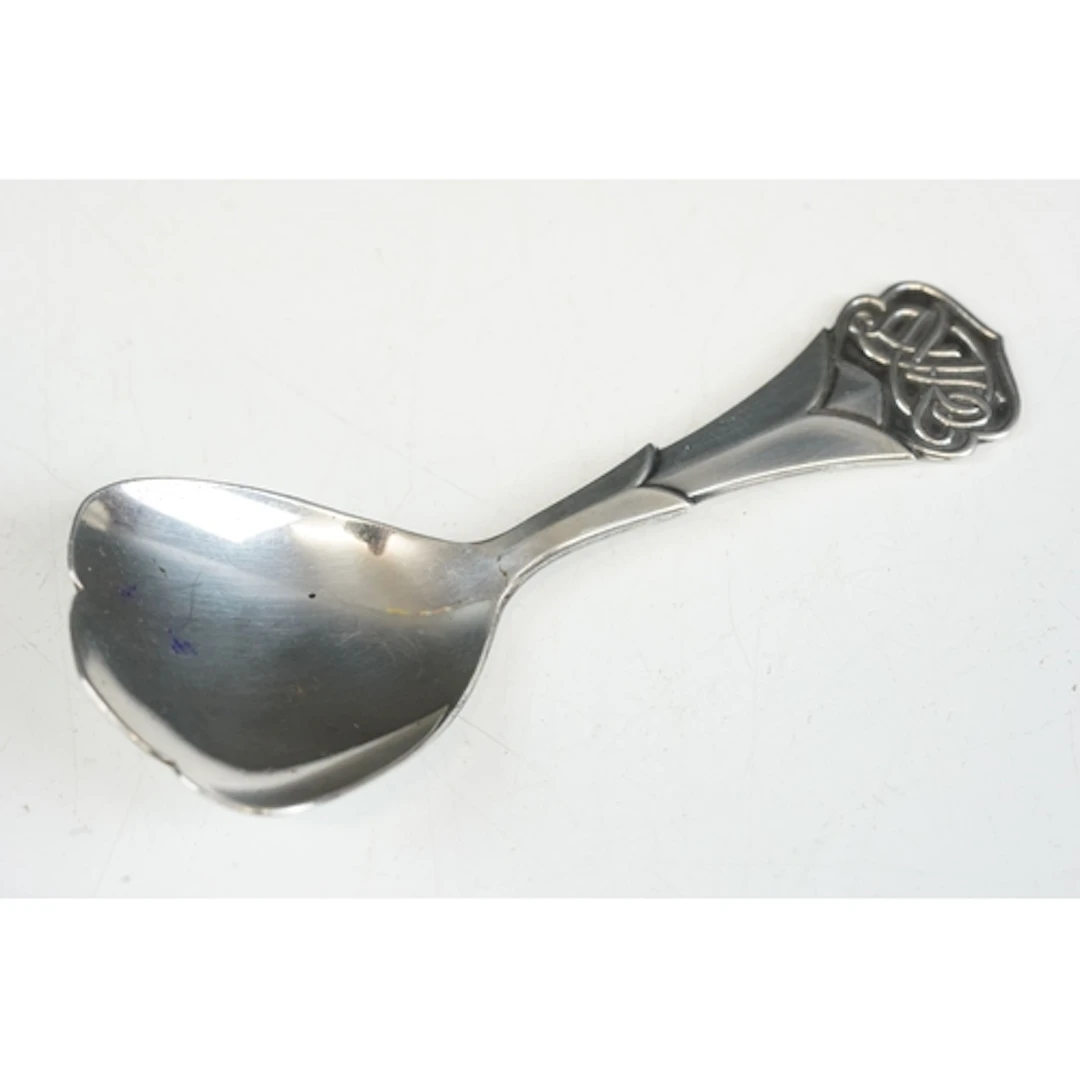 Art Deco Dutch silver plated caddy spoon designed by Georg N...