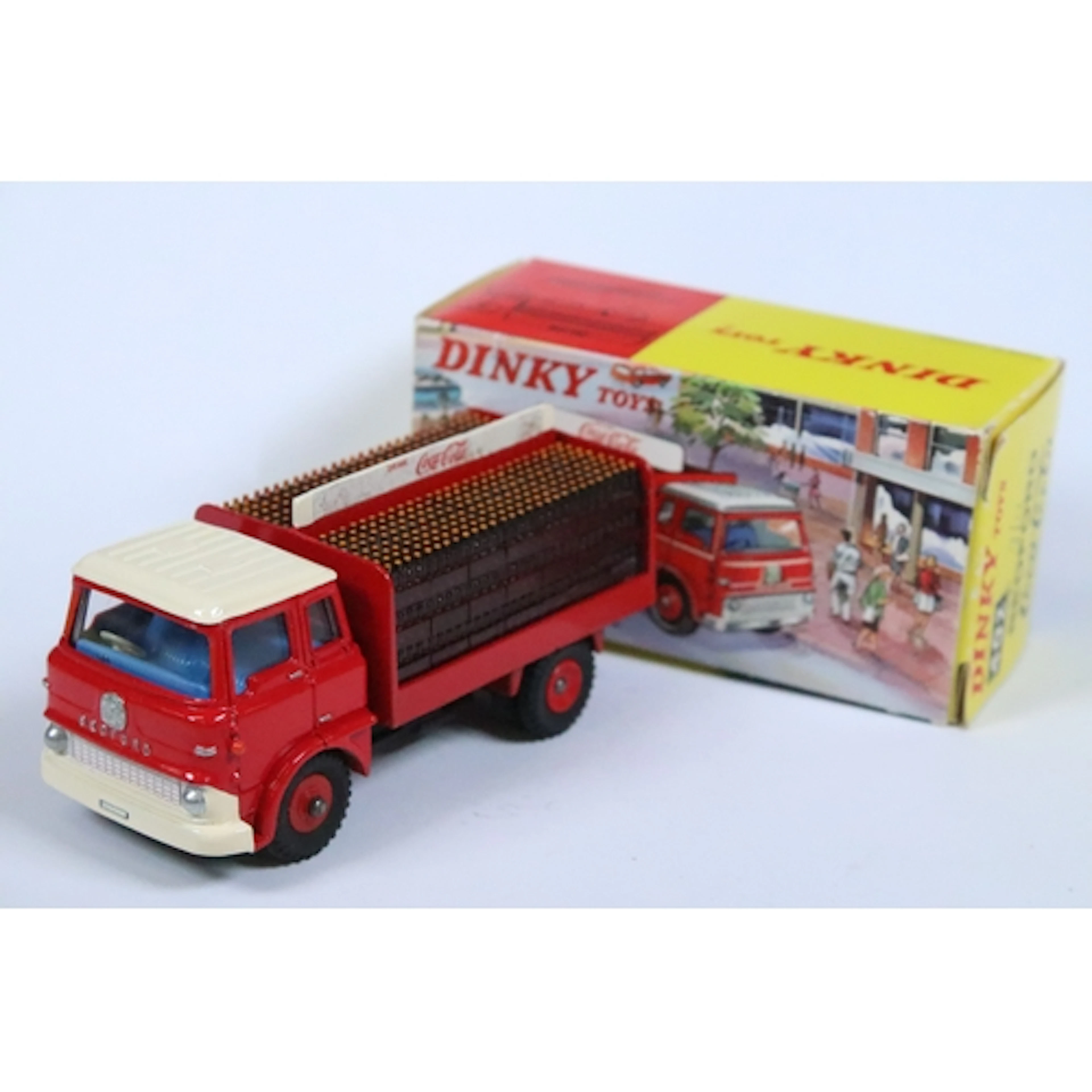 Boxed Dinky 402 Bedford Coca Cola Truck diecast model in red...