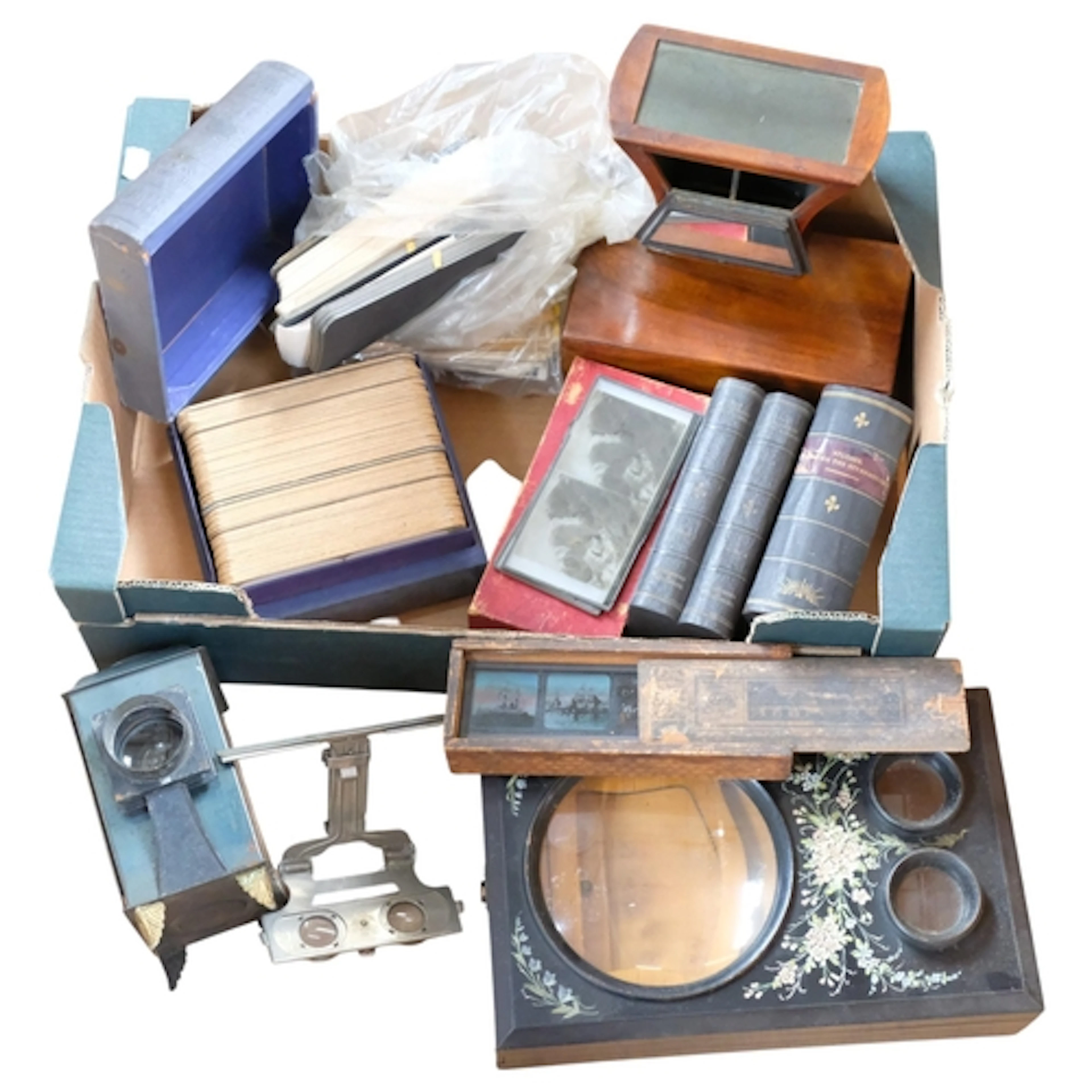 Various Antique stereo viewers, and a large collection of ca...