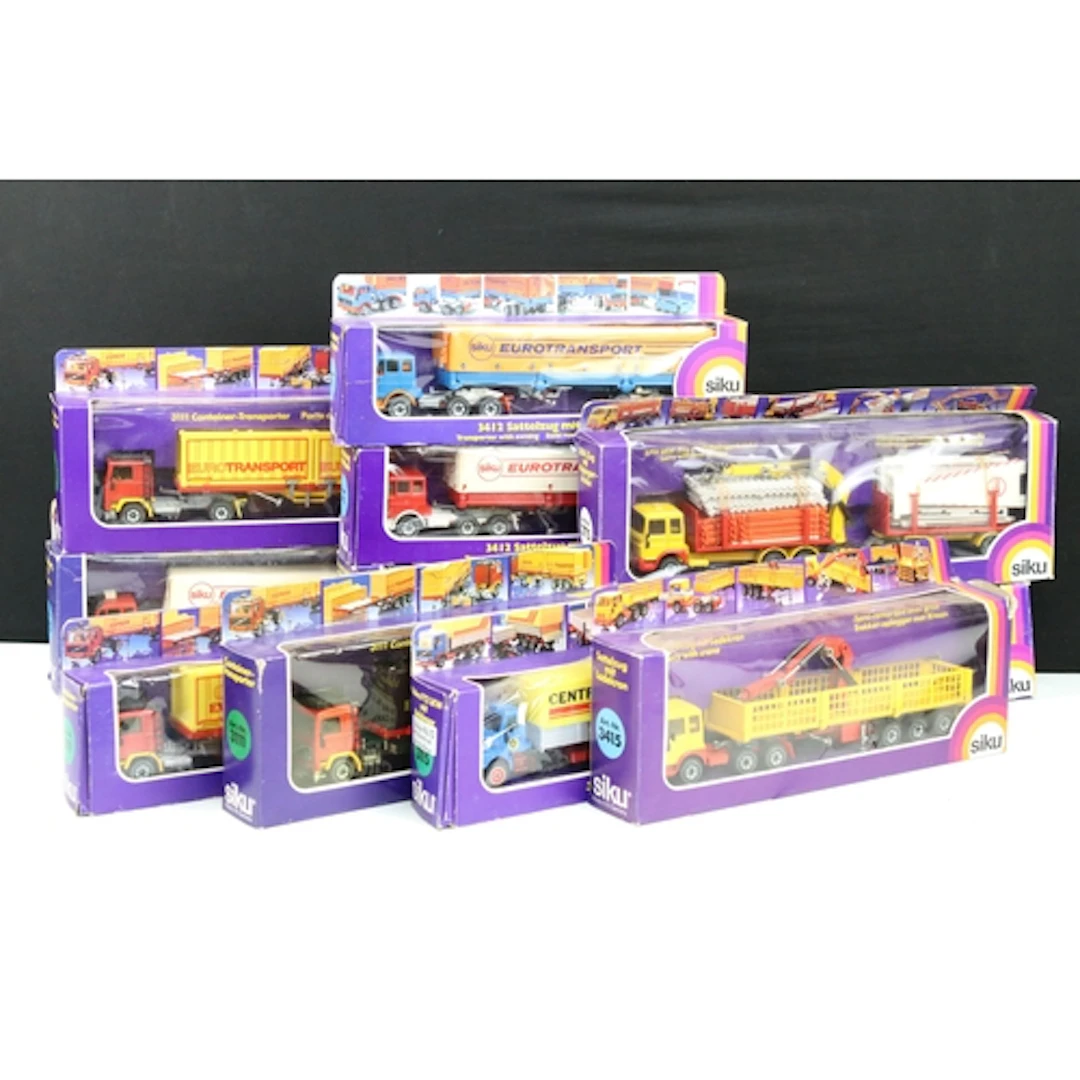 11 Boxed Siku haulage and commercial related diecast models ...