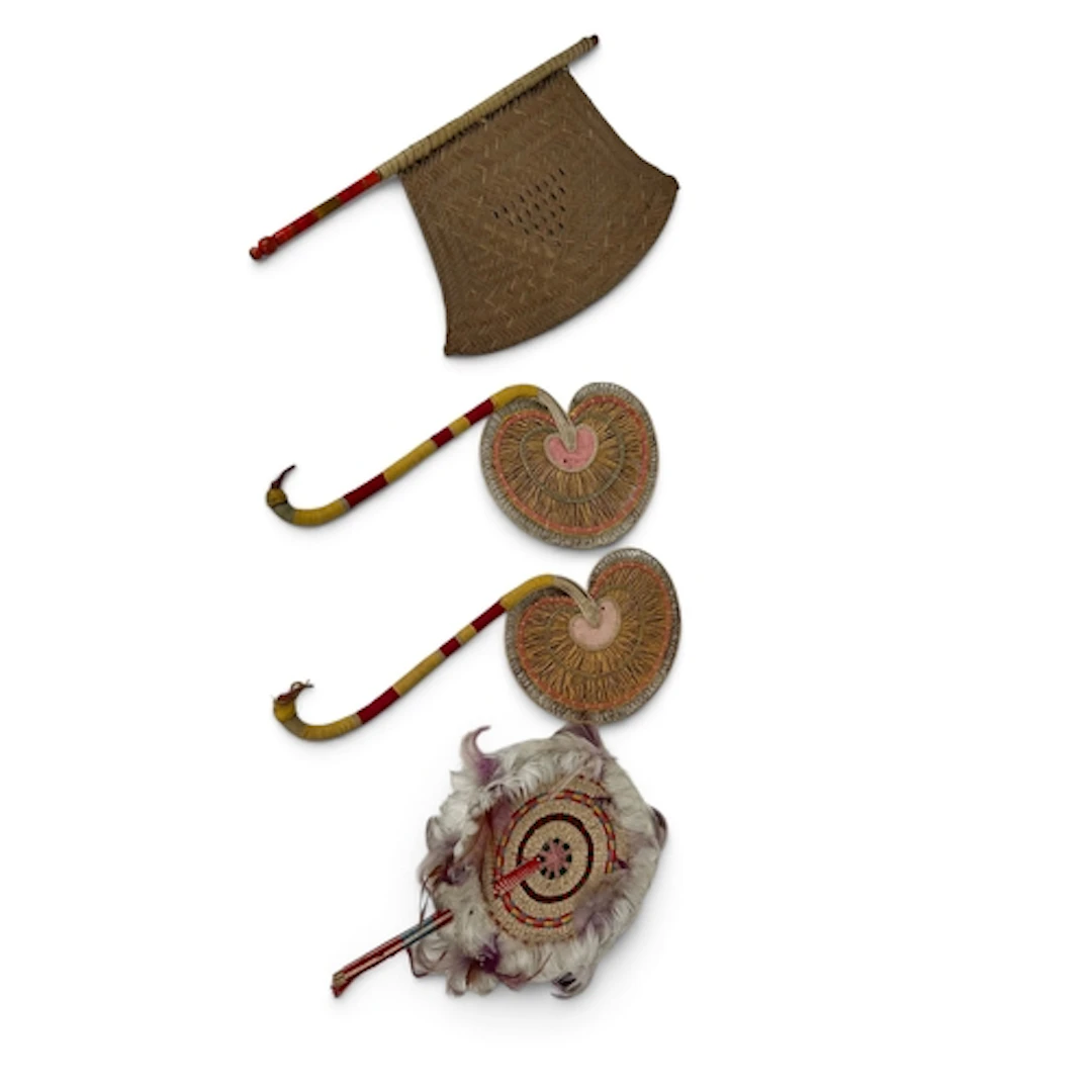 A COLLECTION OF OCEANIC AND OTHER TRIBAL FANS Many intricate...