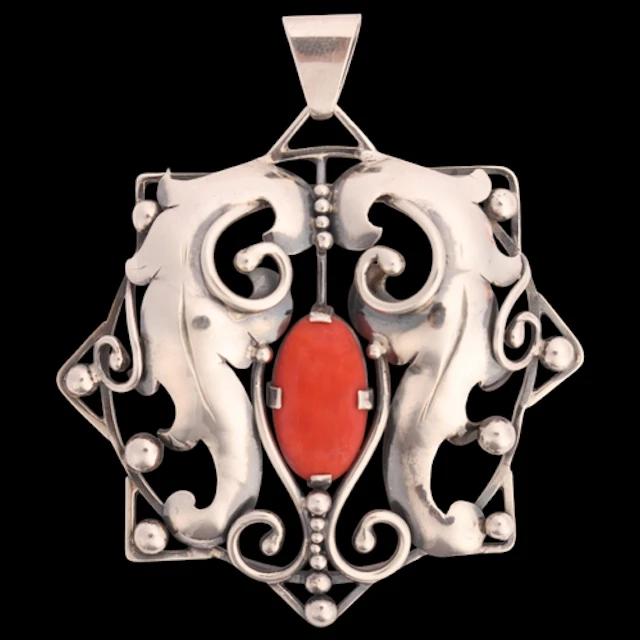 REGLI - an Art Nouveau style Estonian silver coral openwork ...